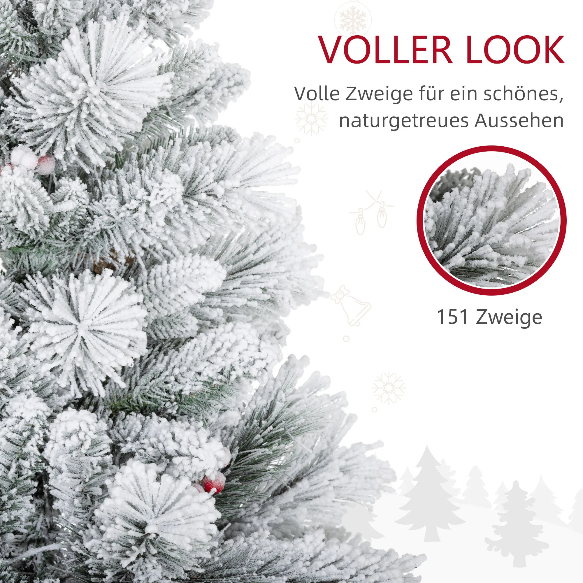 Weihnachtsbaum-Set 2er-Set 107 cm mit LED-Beleuchtung Grün/Weiß