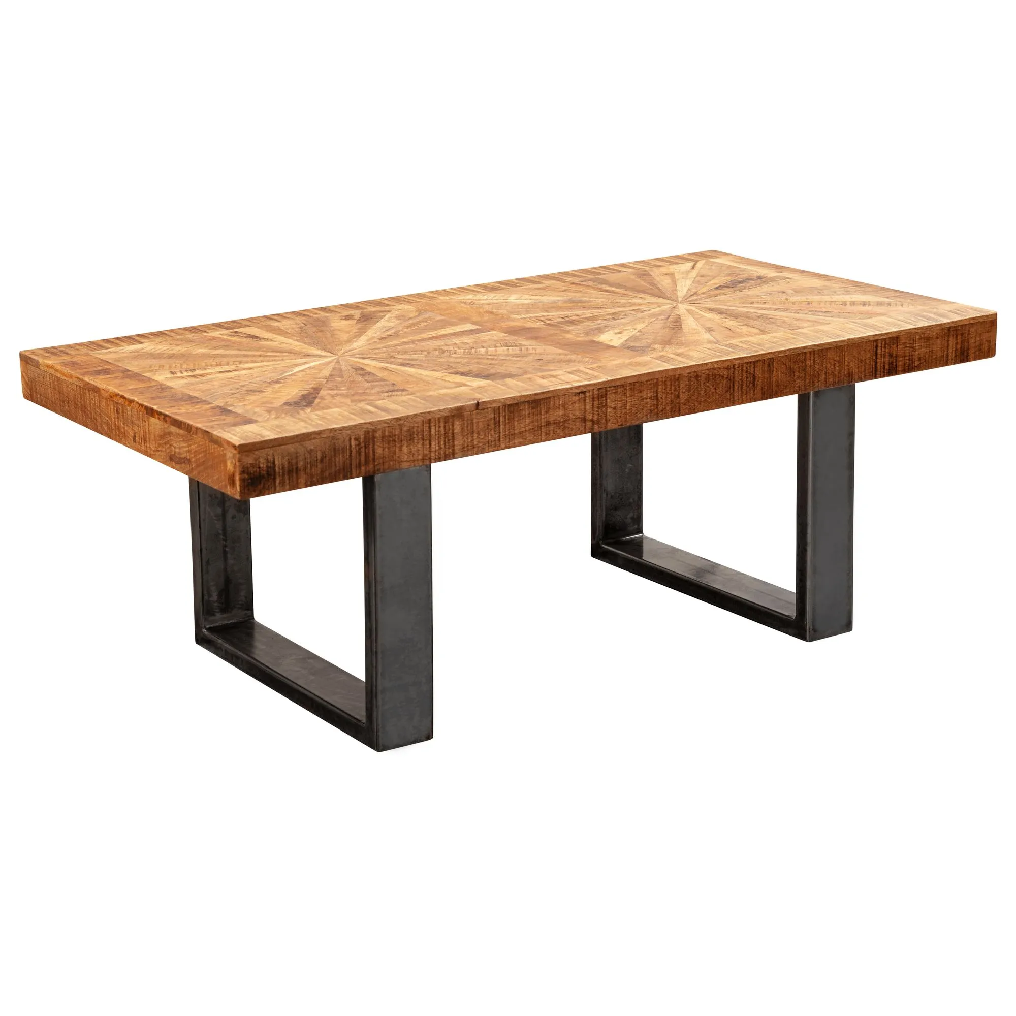 tinkaro Couchtisch rechteckig SAYA Sofatisch Mangoholz Metallbeine industrial Style