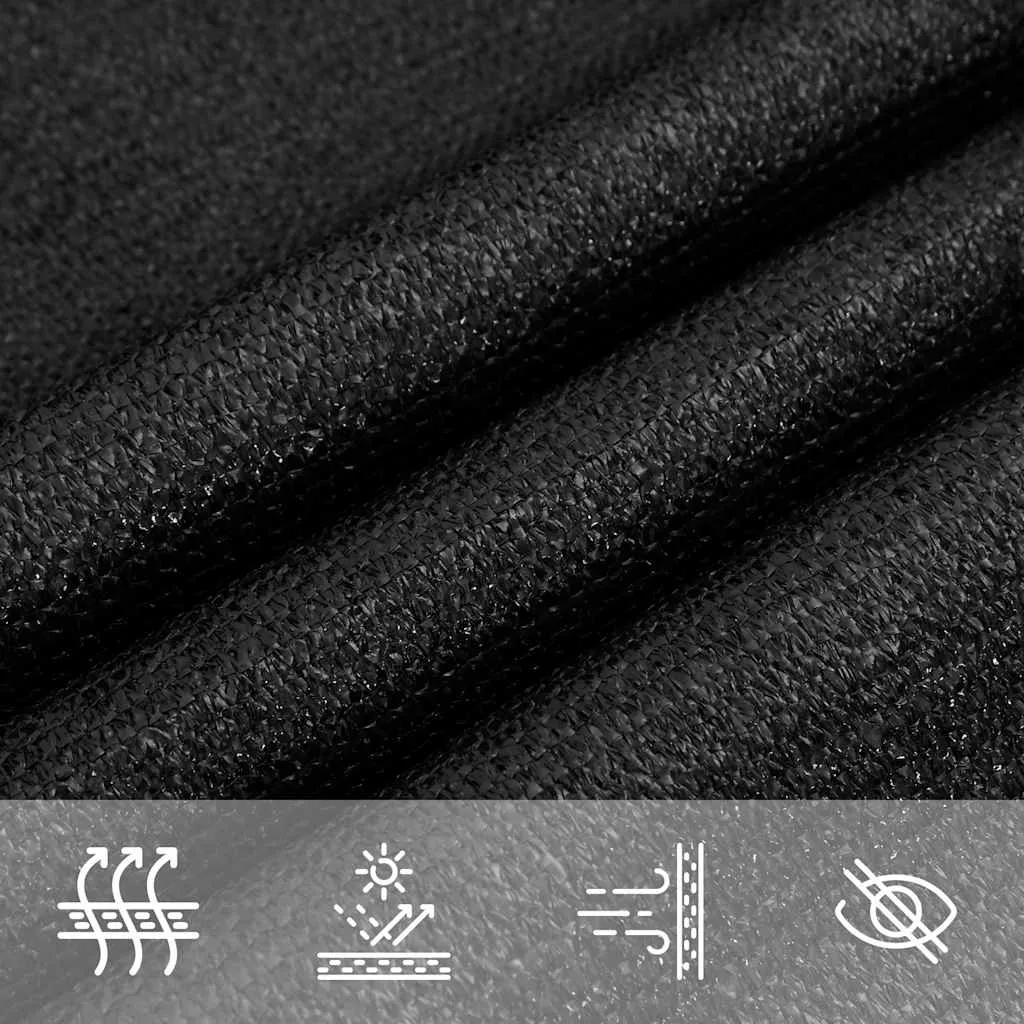 Sonnensegel Trapez 4/5 x 4 m Schwarz aus HDPE mit UV-Schutz