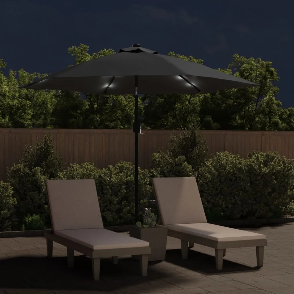 Eleganter Sonnenschirm Anthrazit 300 x 225 cm mit LED-Beleuchtung