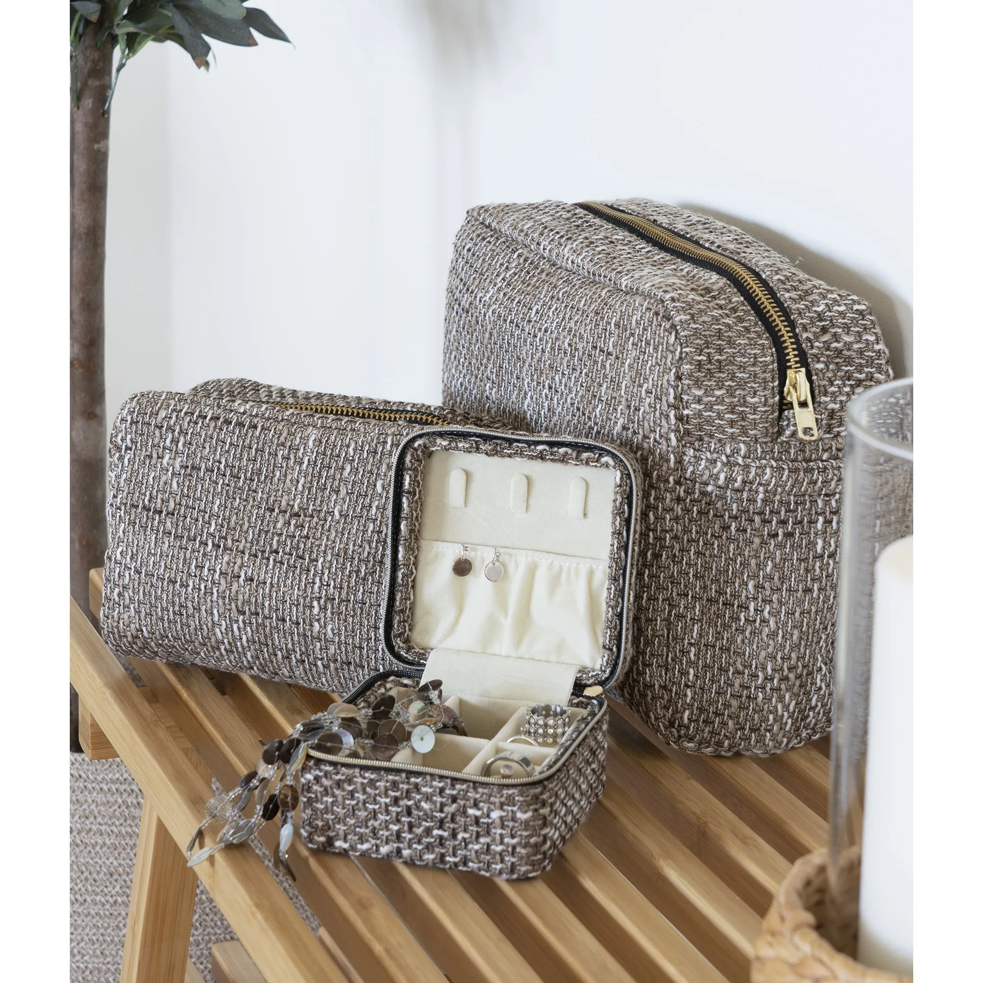 tinkaro Schmuckbox Marrakech 100% Polyester Braun Mix