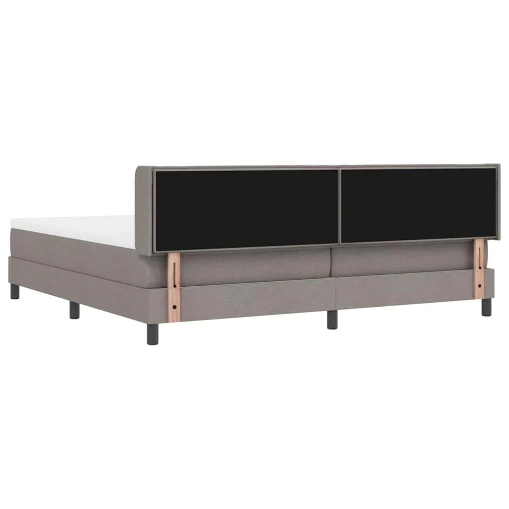 Boxspringbett 200x200 cm Massivholz Kiefer Polyester Taupe