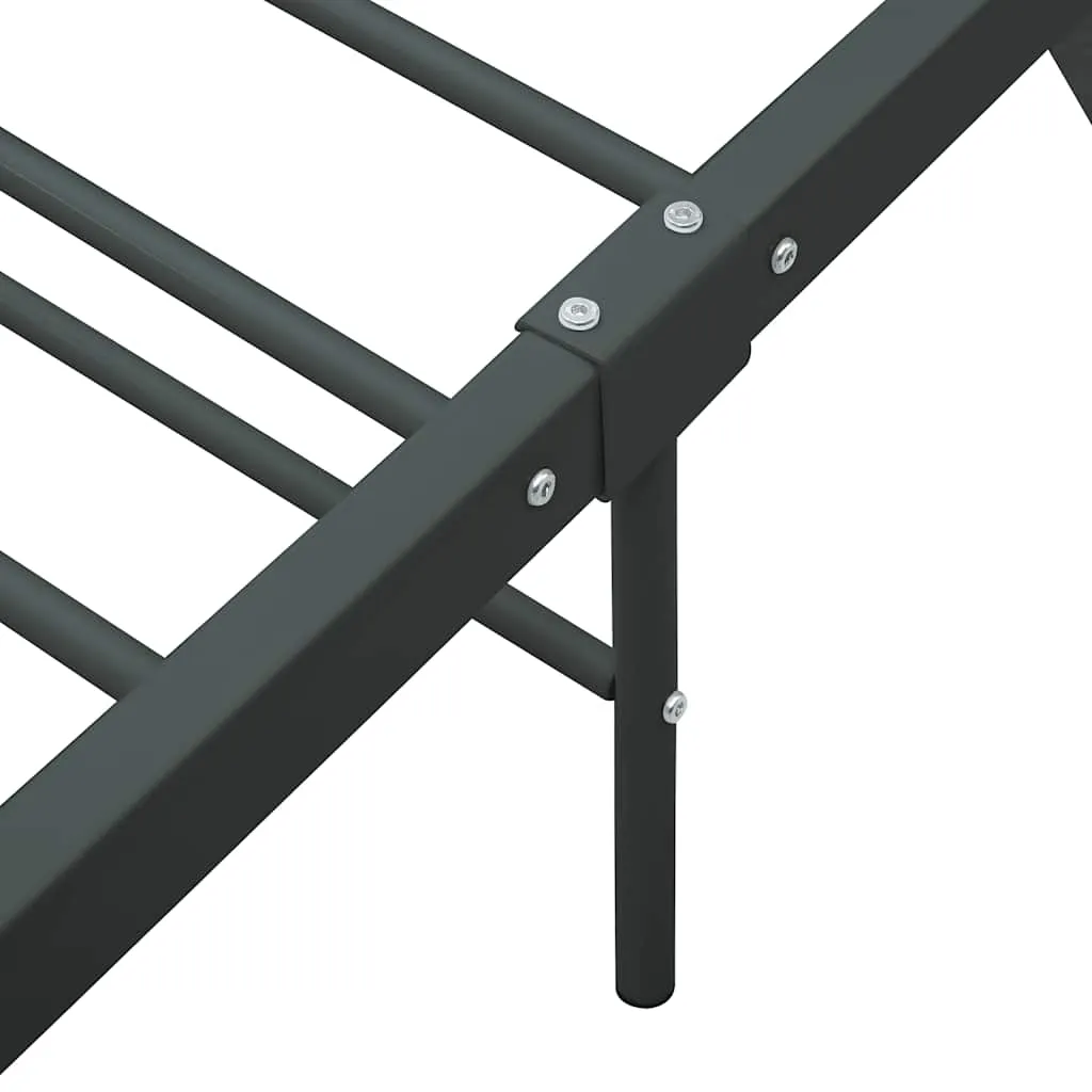 Metall-Doppelbett 209x187x84 cm Grau, pulverbeschichtet