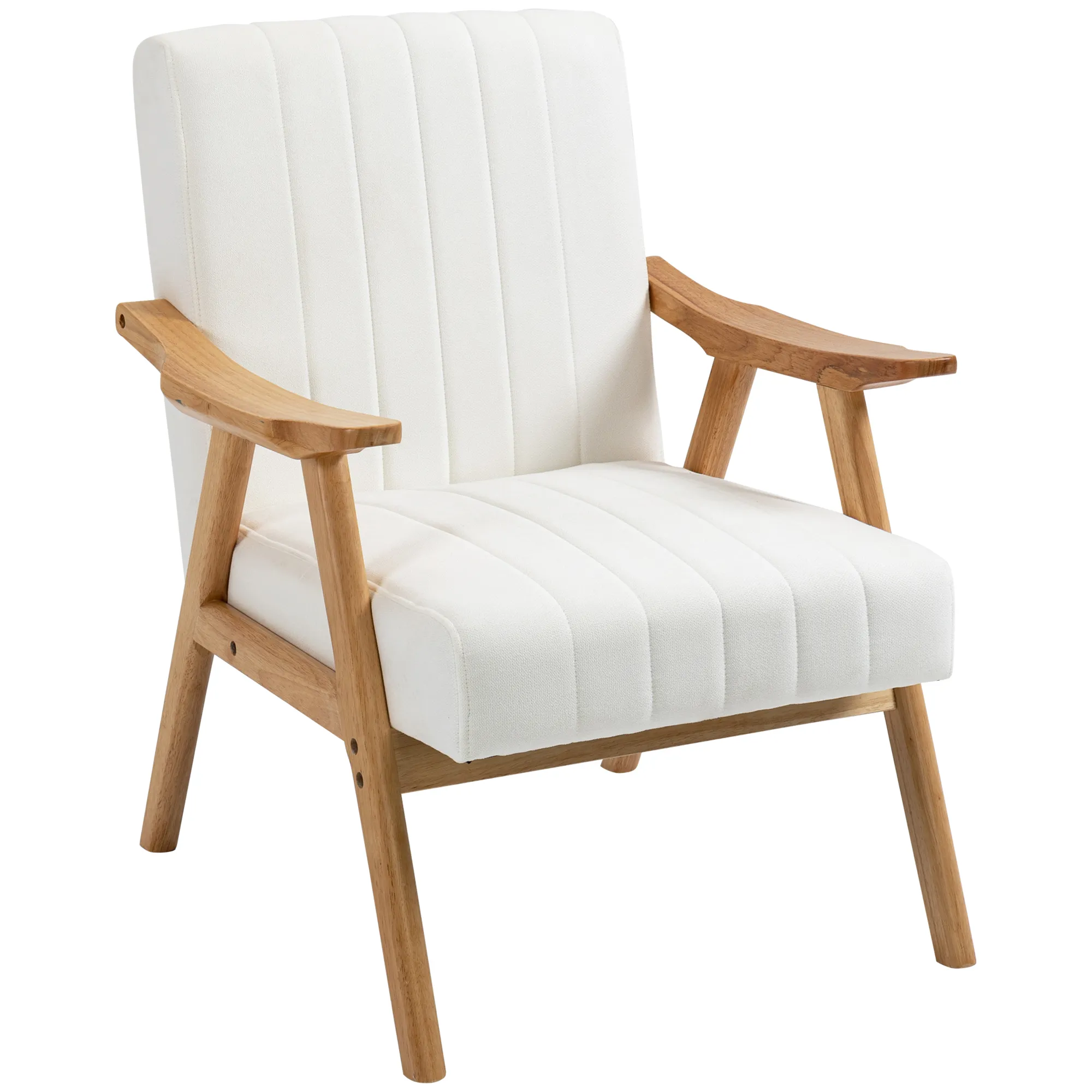 Gemütlicher Akzentstuhl in Creme, 68B x 74T x 82H cm