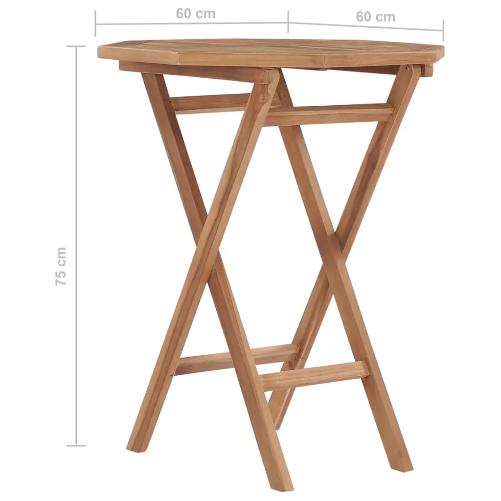 Klappbarer Gartentisch 60x60x75 cm Teak Massivholz