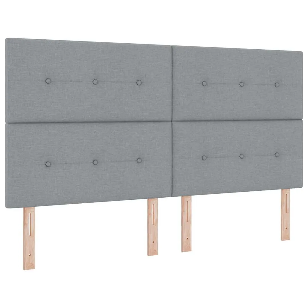 Boxspringbett Hellgrau 180x200 cm mit Matratze und Topper