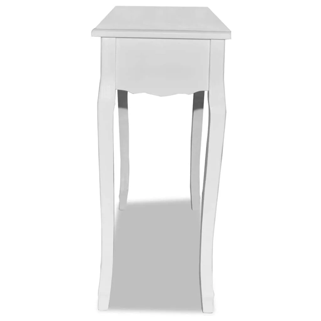 Konsolentisch Weiß 100 x 35 x 78 cm aus MDF und Kiefernholz