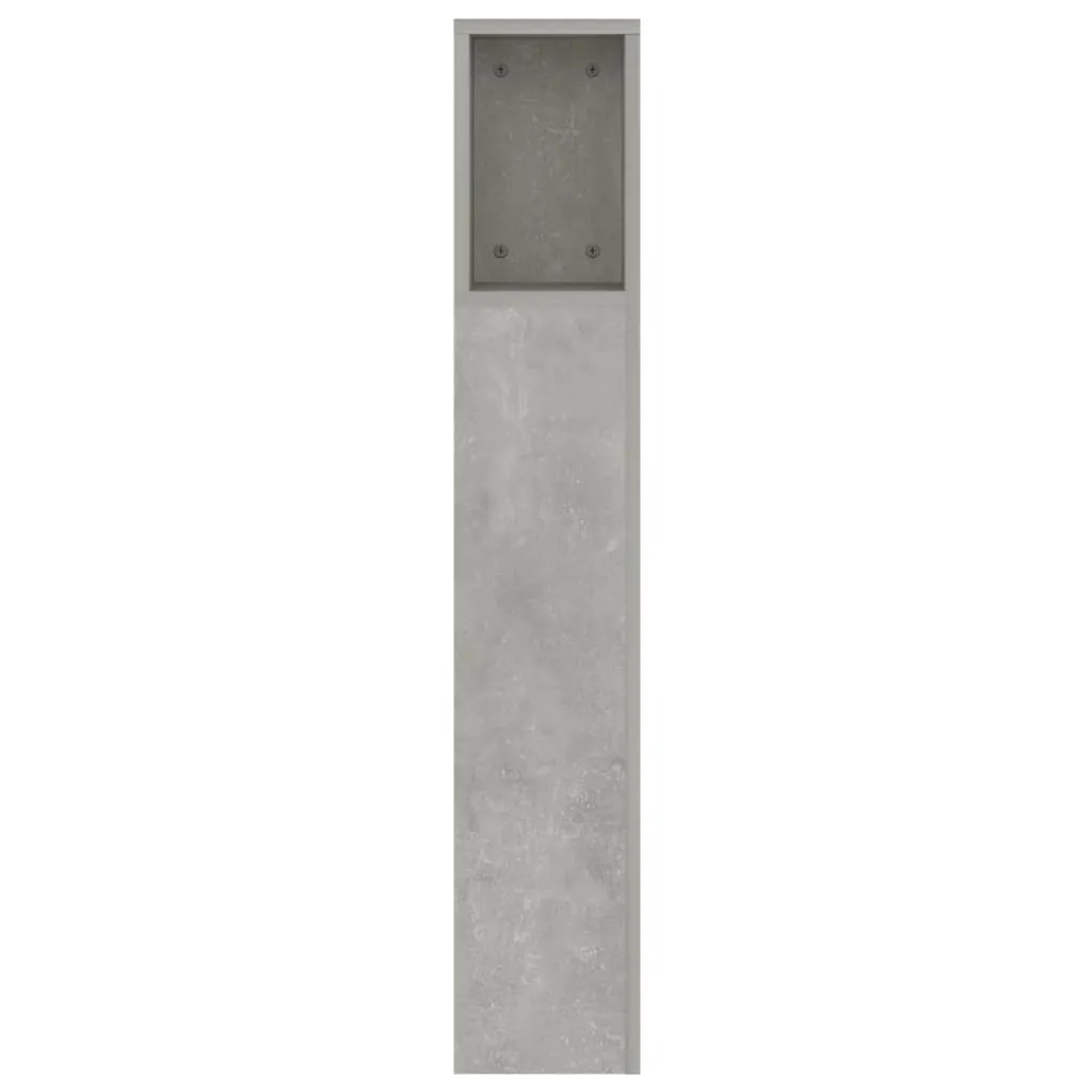 Kopfteil-Regal Betongrau 160 x 18,5 x 104,5 cm mit Stauraum