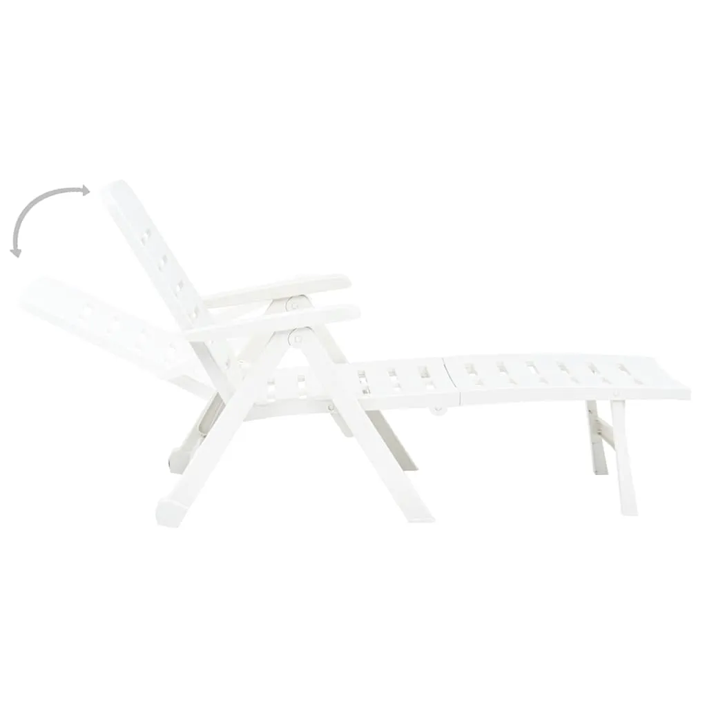 Sonnenliege Kunststoff Weiß 72x189x96 cm verstellbar und faltbar