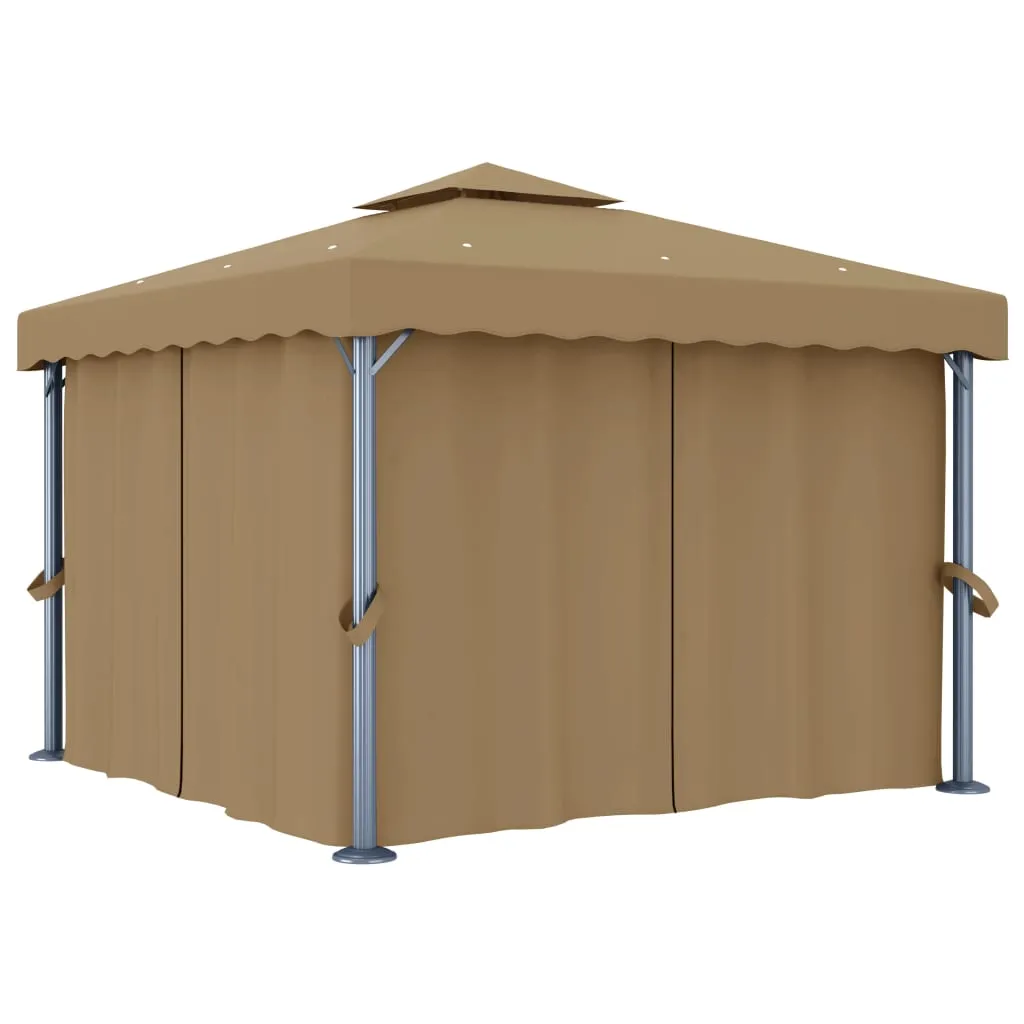 Pavillon 3x3 m Taupe mit Aluminium- und Stahlrahmen
