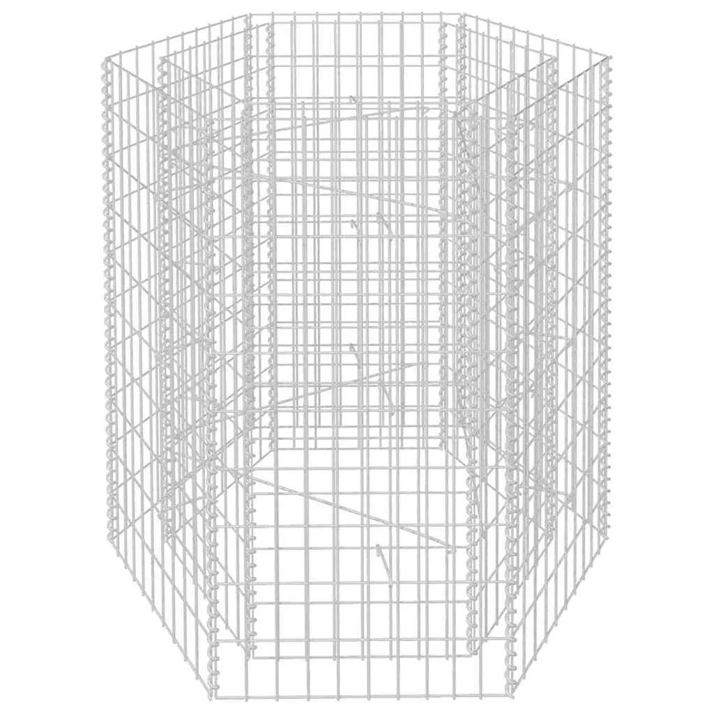 Sechseckiges Gabionen-Hochbeet 100x90x100 cm