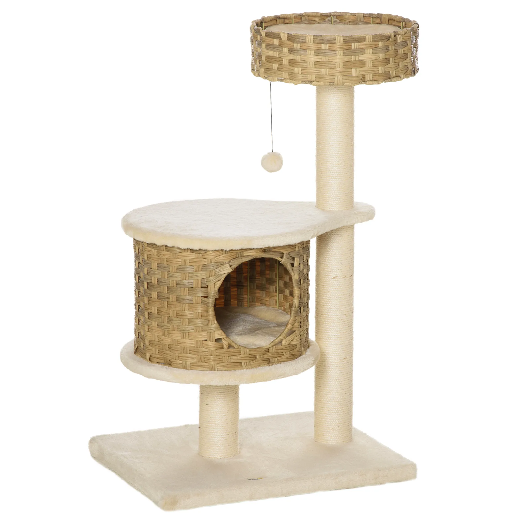 Katzenkratzbaum Natur+Beige 55L x 47B x 95H cm