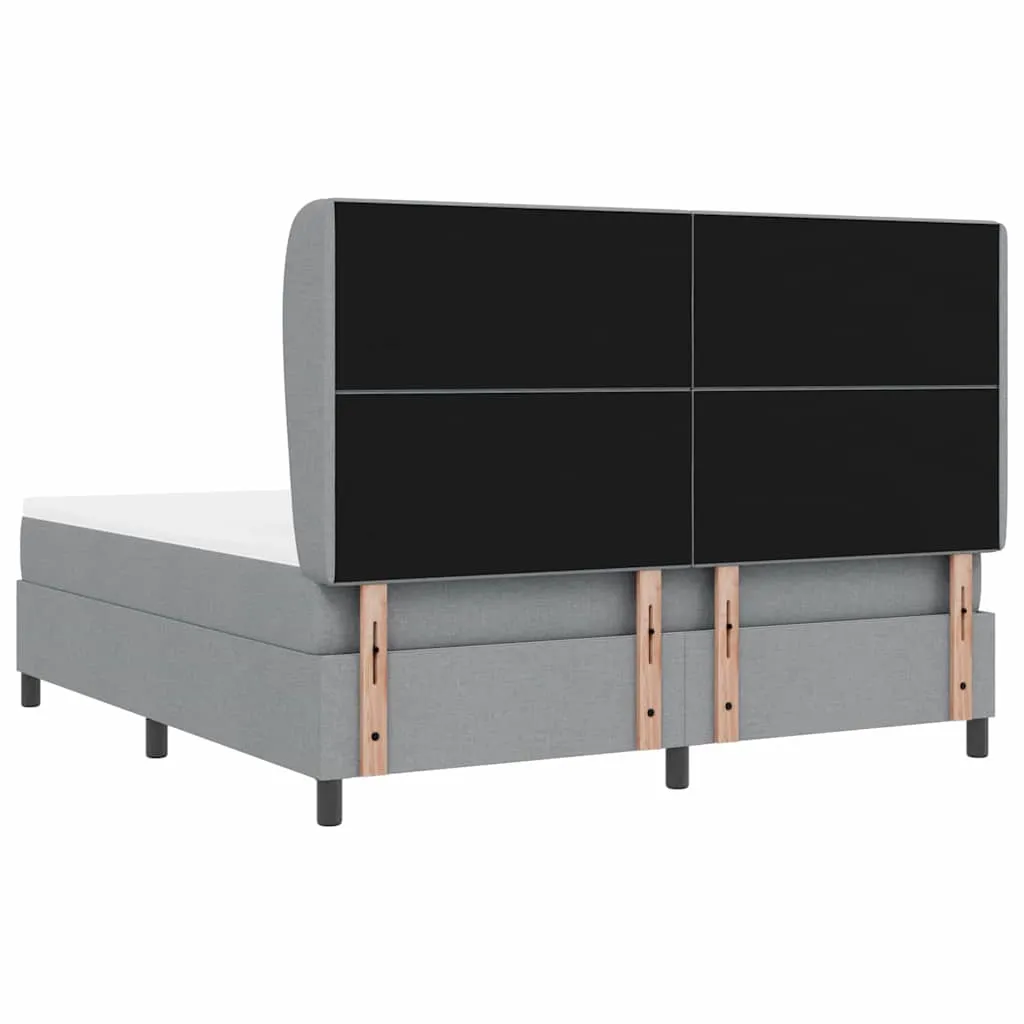 Boxspringbett Hellgrau 180x200 cm mit Matratze und Topper