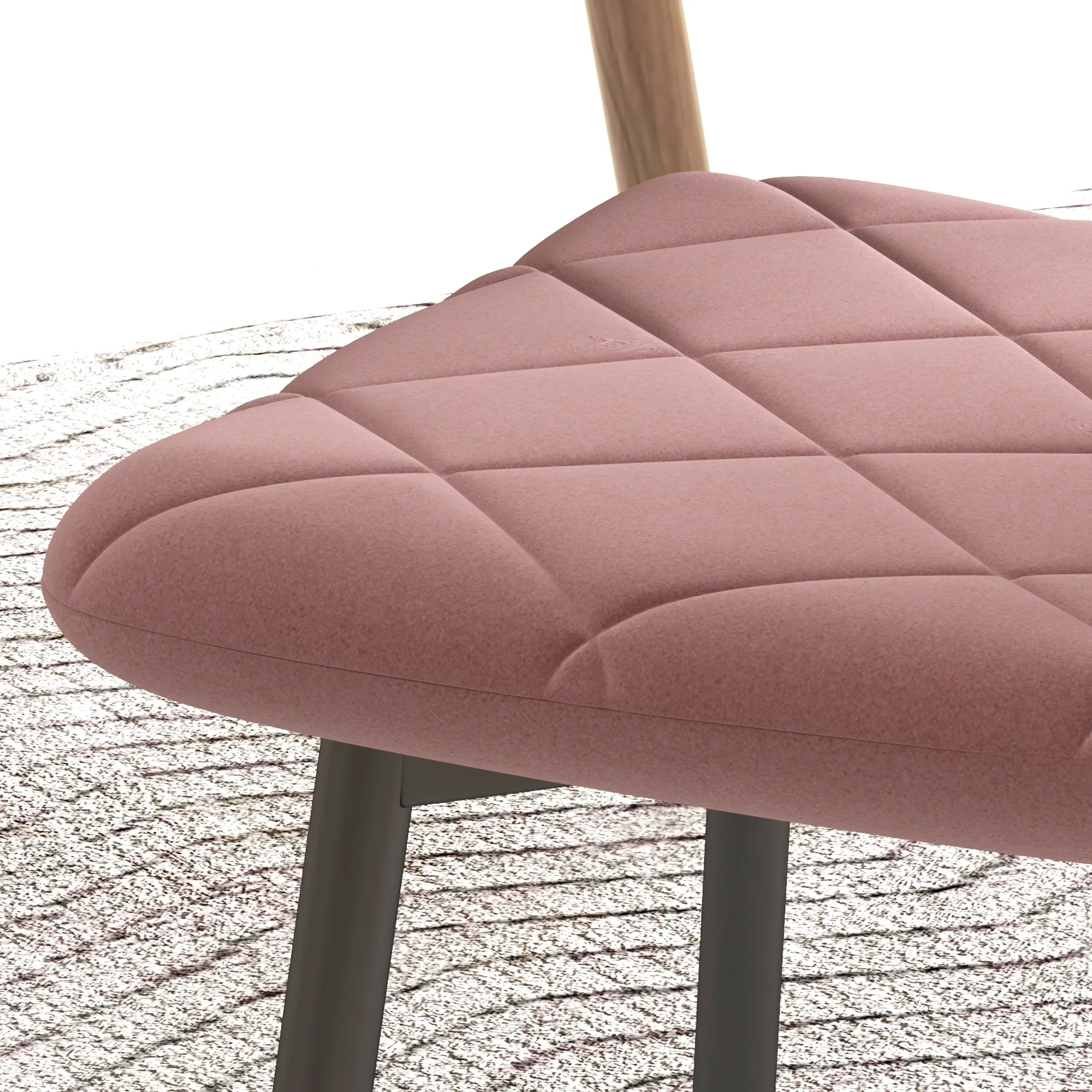 Esszimmerstuhl Set 4-teilig Rosa 45B x 54T x 87H cm