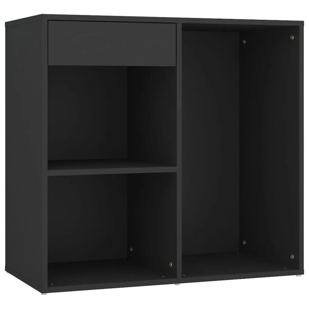 LED-Schminktisch Schwarz 60 x 40 x 140 cm mit Schränken