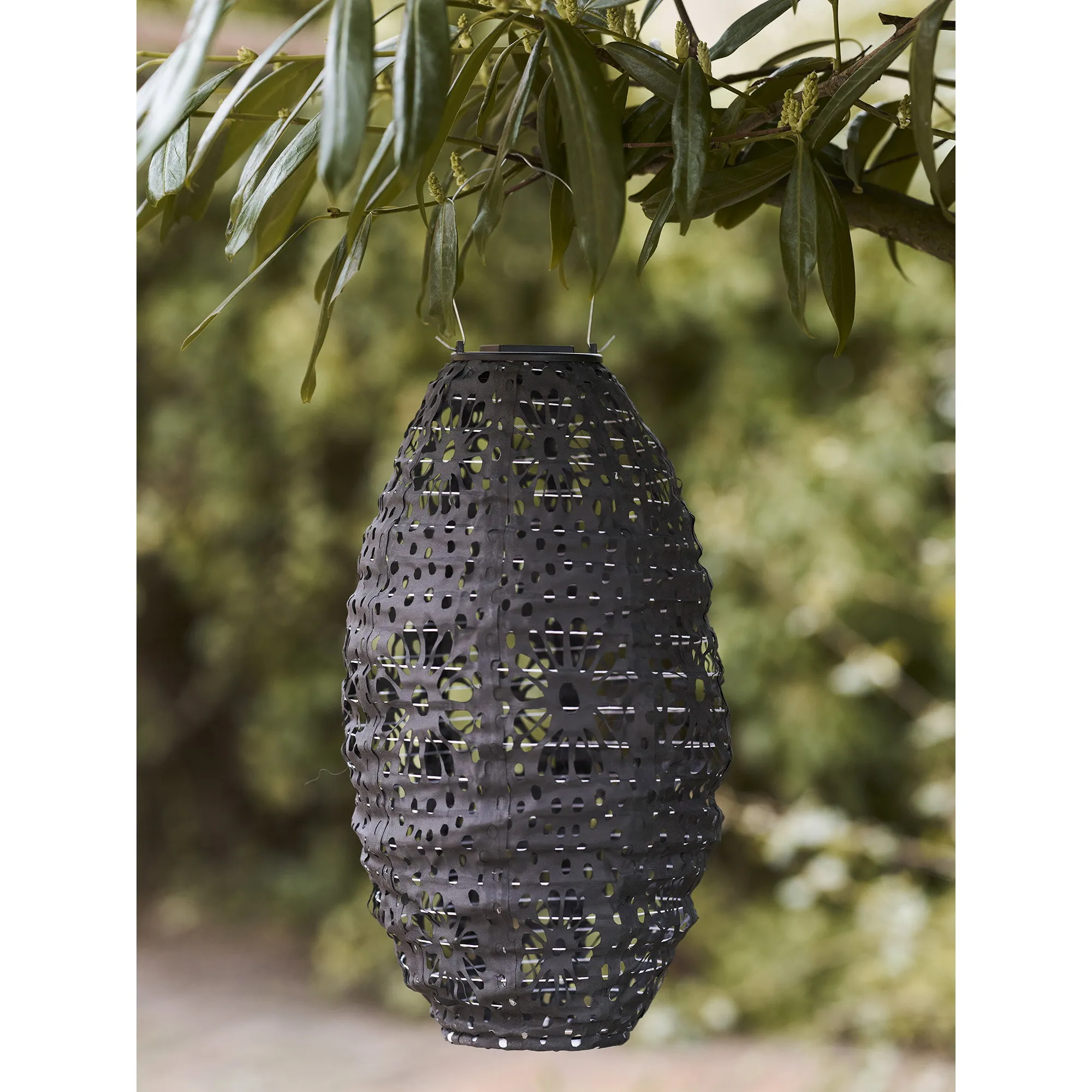 tinkaro Foxdale LED-Laterne mit Solarpanel 20 x 20 x 40 cm Grau
