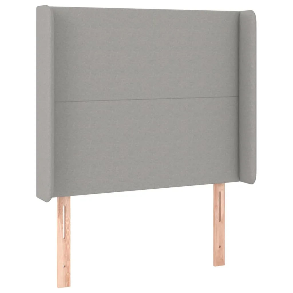 Boxspringbett mit LED, Taschenfederkernmatratze, Hellgrau, 90x190cm