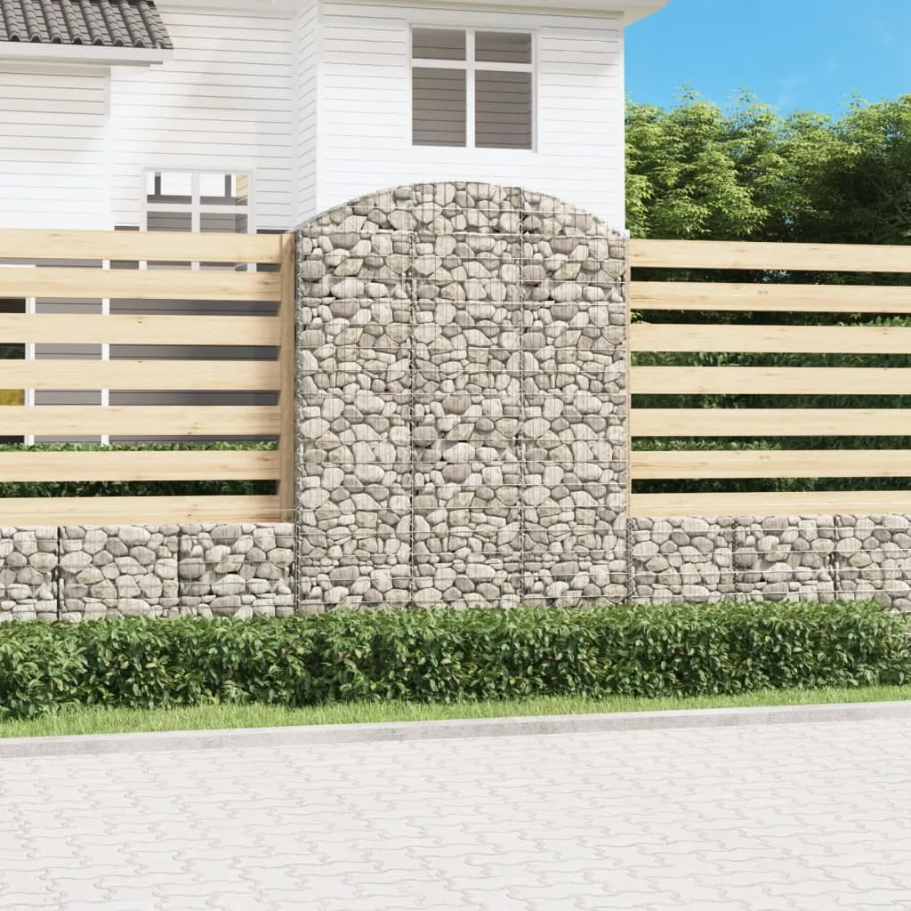 Gabionenkorb Hochbogen 150x30x200/220 cm Silber verzinktes Eisen