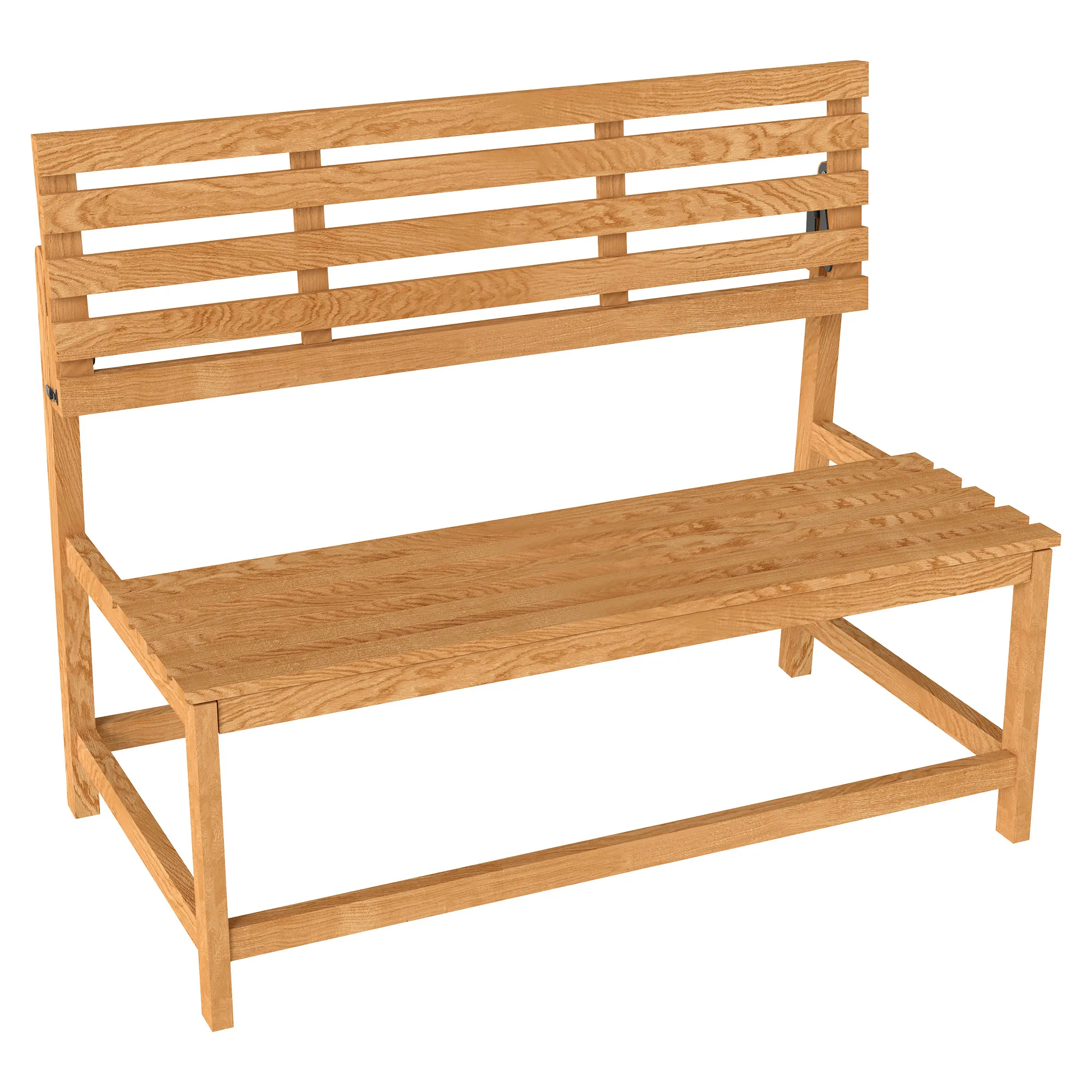 Outdoor-Sitzbank Naturholz 110L x 61B x 89H cm