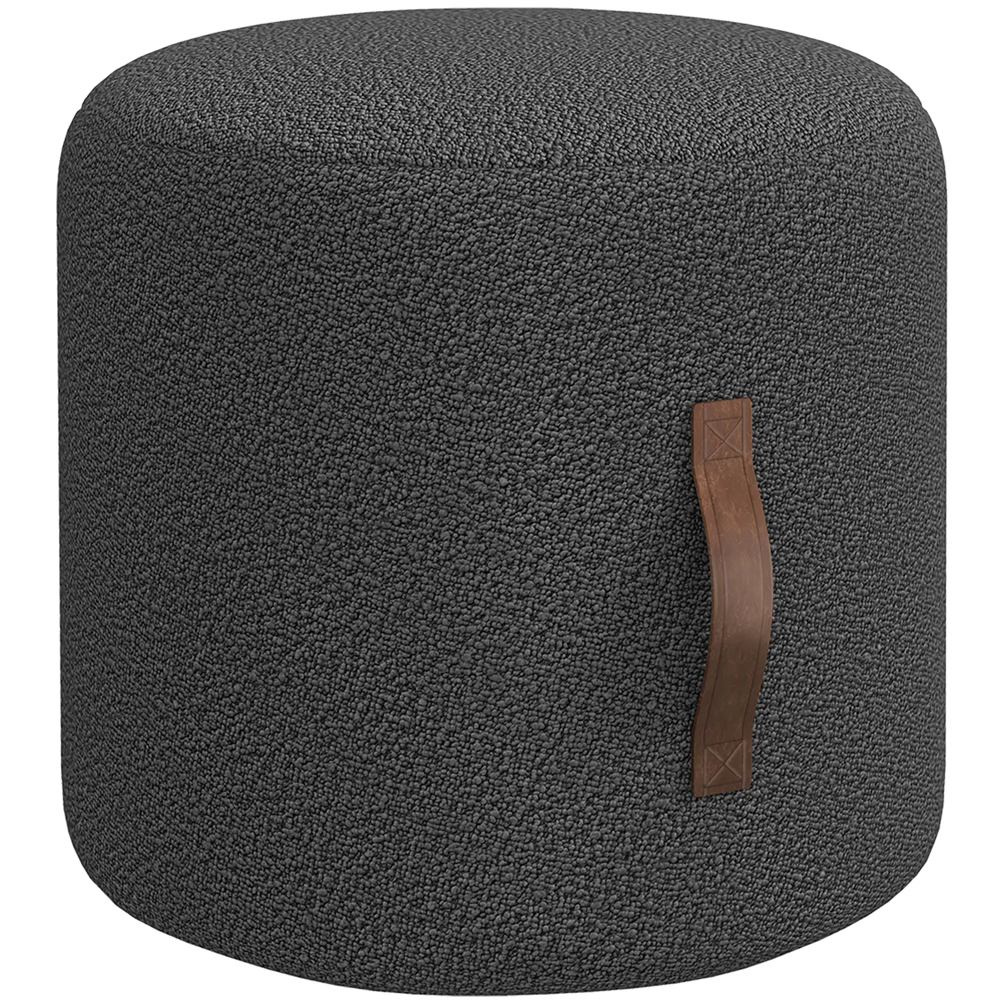 Hocker, Fußhocker in einem modernen Design, Dunkelgrau + Braun