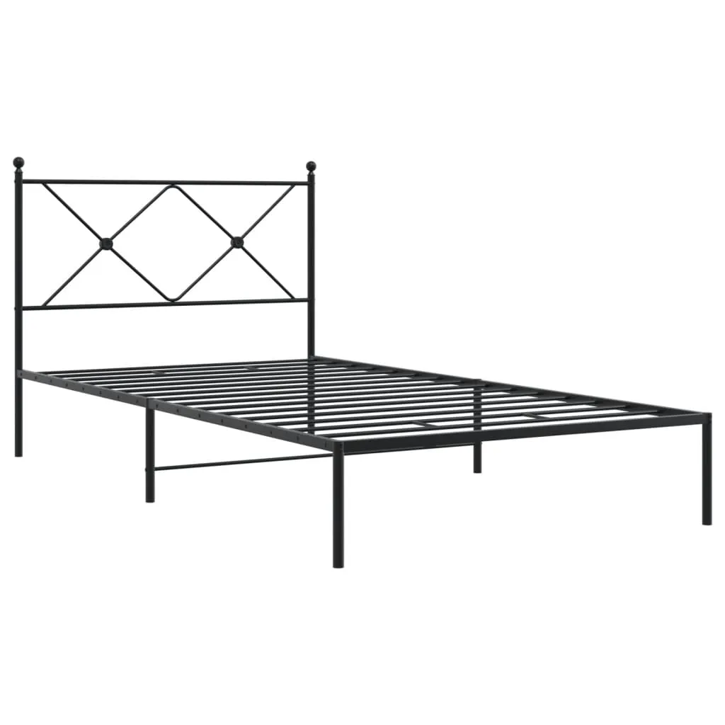 Klassisches schwarzes Metallbettgestell 207x112x90,5 cm