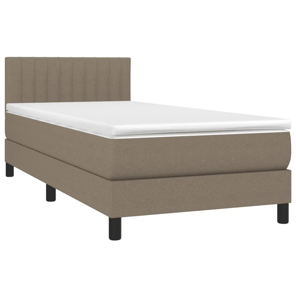 Boxspringbett mit Taschenfederkernmatratze, 203x80 cm, Taupe