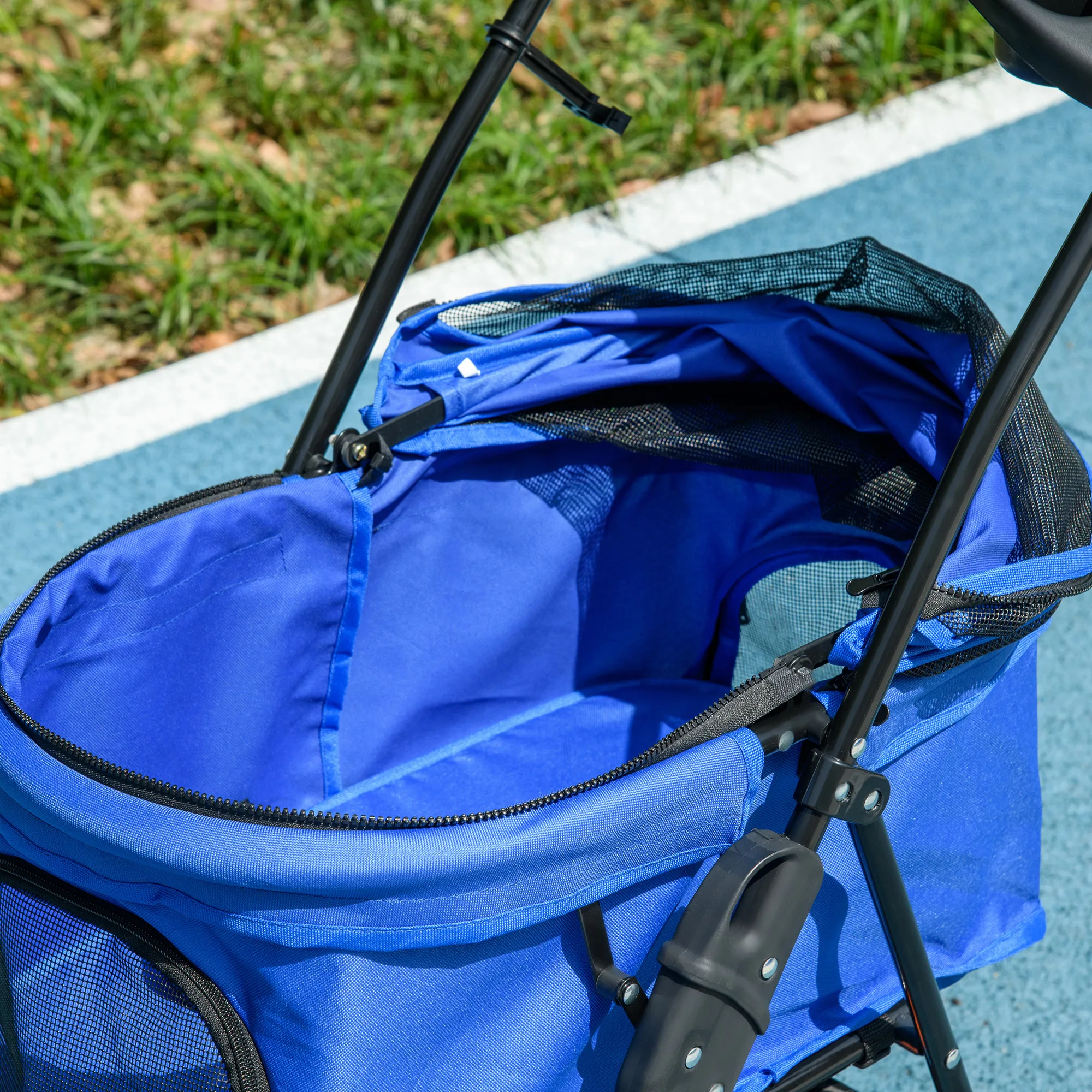Hundebuggy Blau 67L x 45B x 96H cm für kleine Hunde bis 4 kg