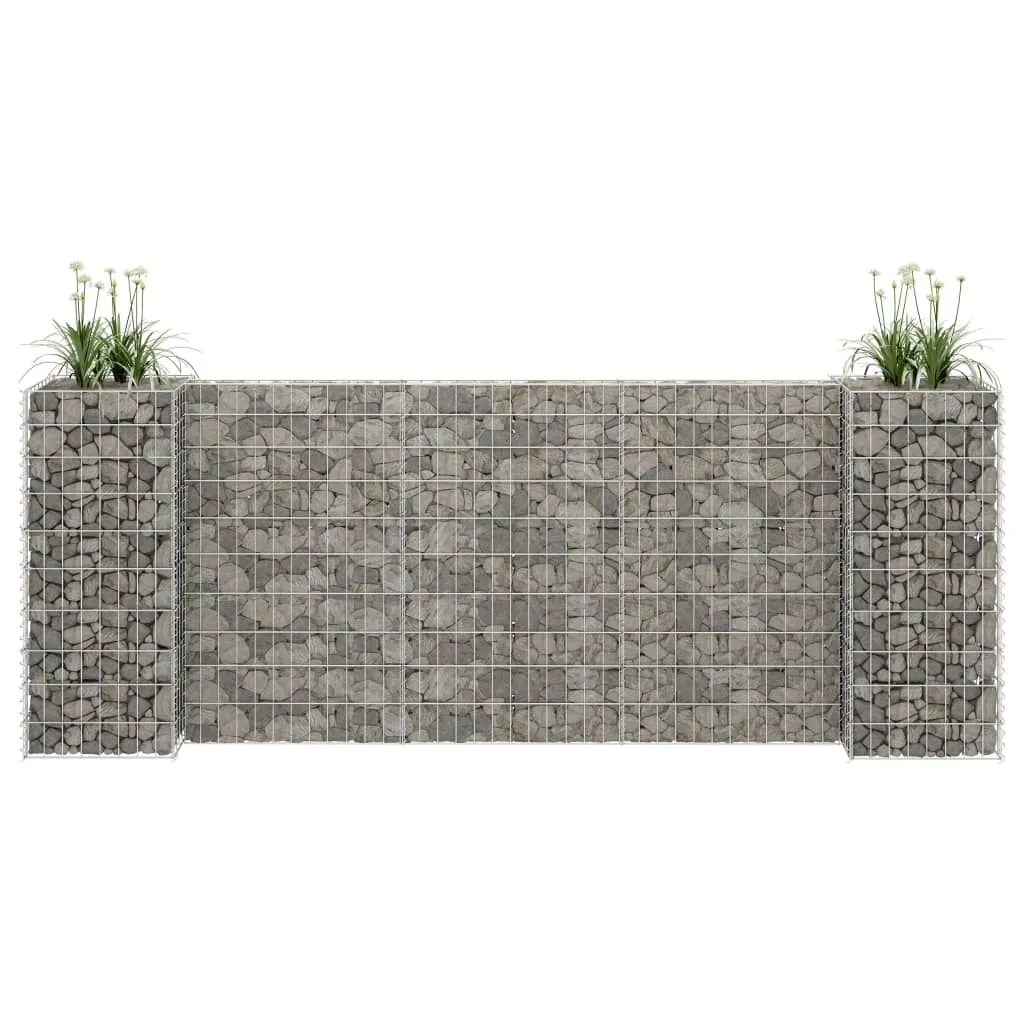 Gabionen-Pflanzgefäß 260 x 40 x 100 cm in Silber