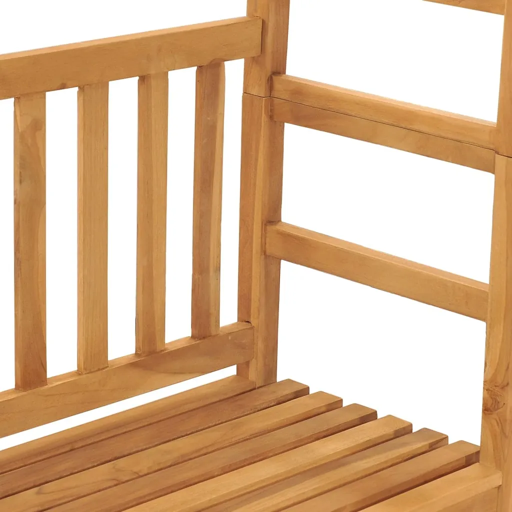 Gartenbank mit Pergola 115 cm Massivholz Teak