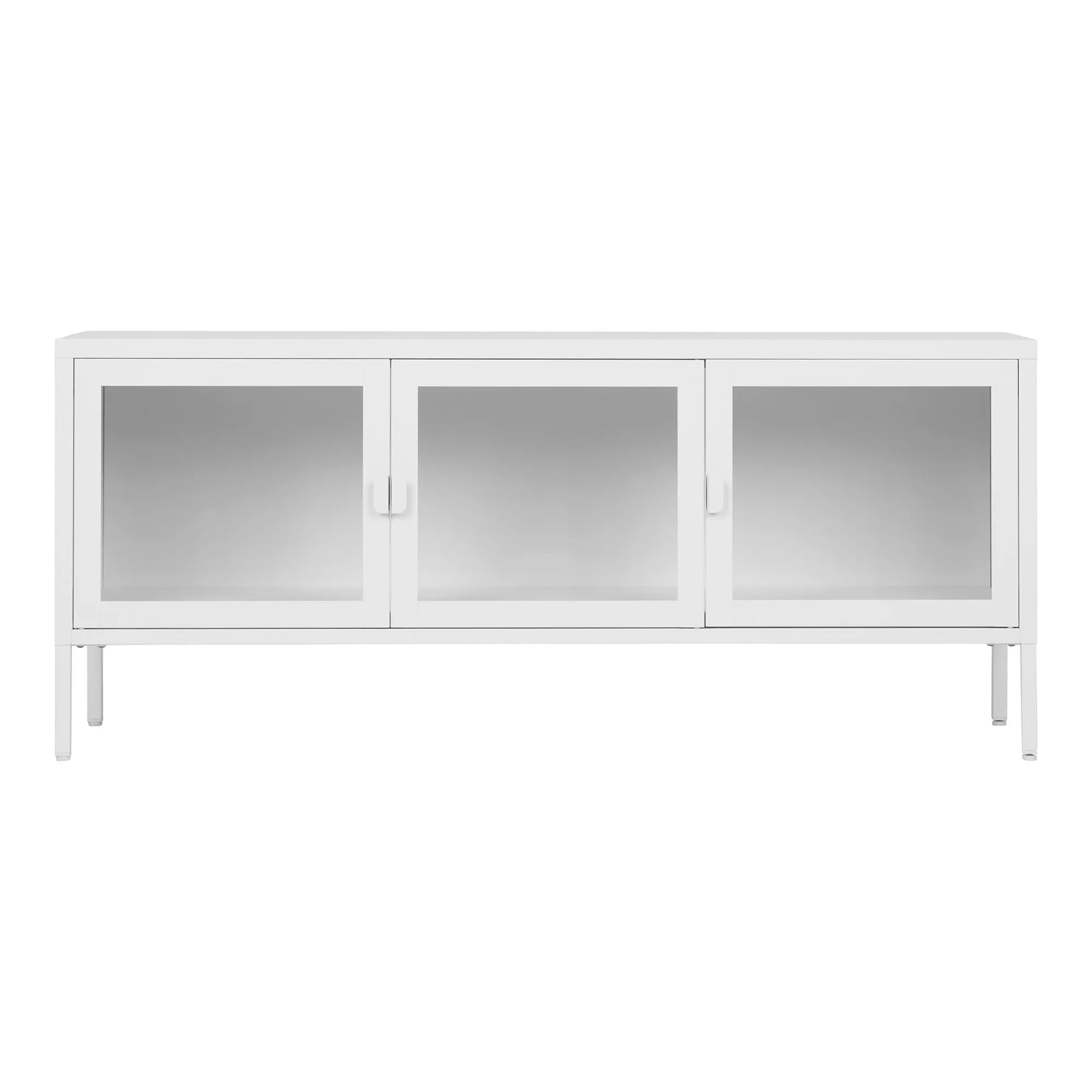 tinkaro TV-Board Brisbane 3 Glastüren 130x40x55 cm Weiß