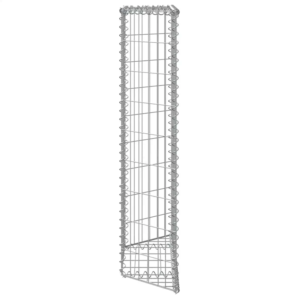 Gabionen-Hochbeet 80 x 20 x 100 cm in Silber