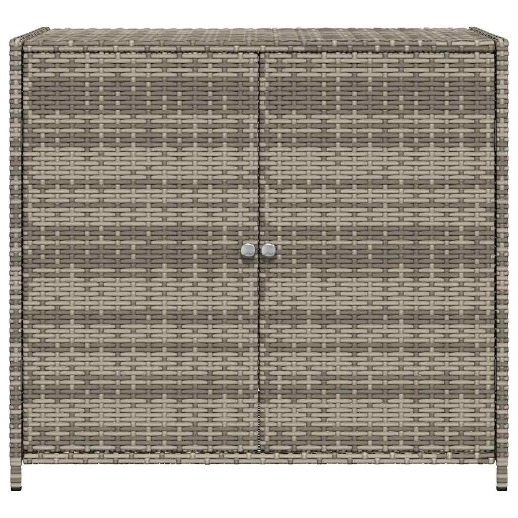 Gartenschrank Grau 83x45x76 cm Poly Rattan