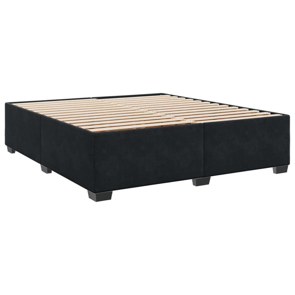 Boxspringbett Samt mit LED-Beleuchtung 180x200 cm Schwarz