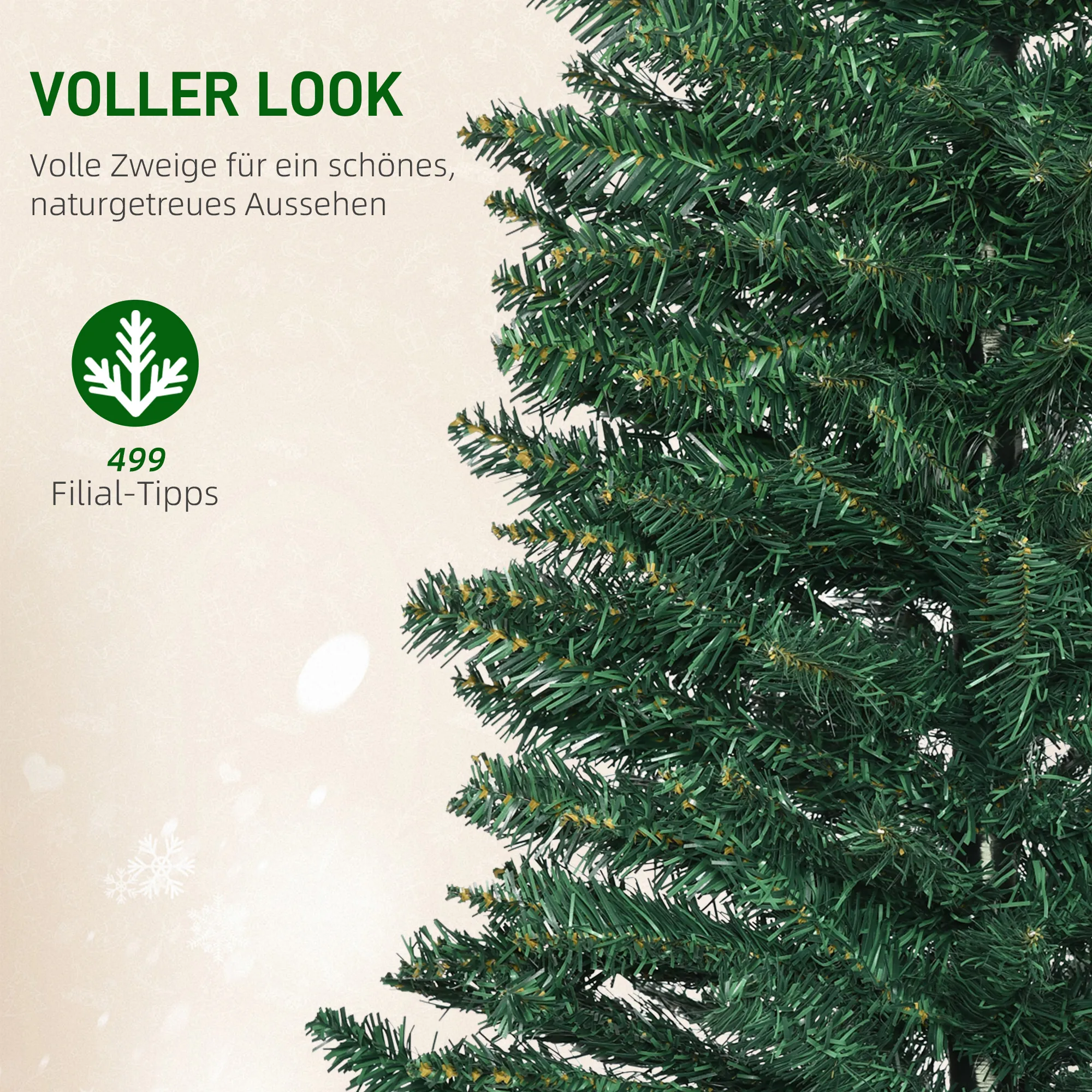 Künstlicher Weihnachtsbaum Tanne 2,1 m Kunststoff Grün mit Ständer