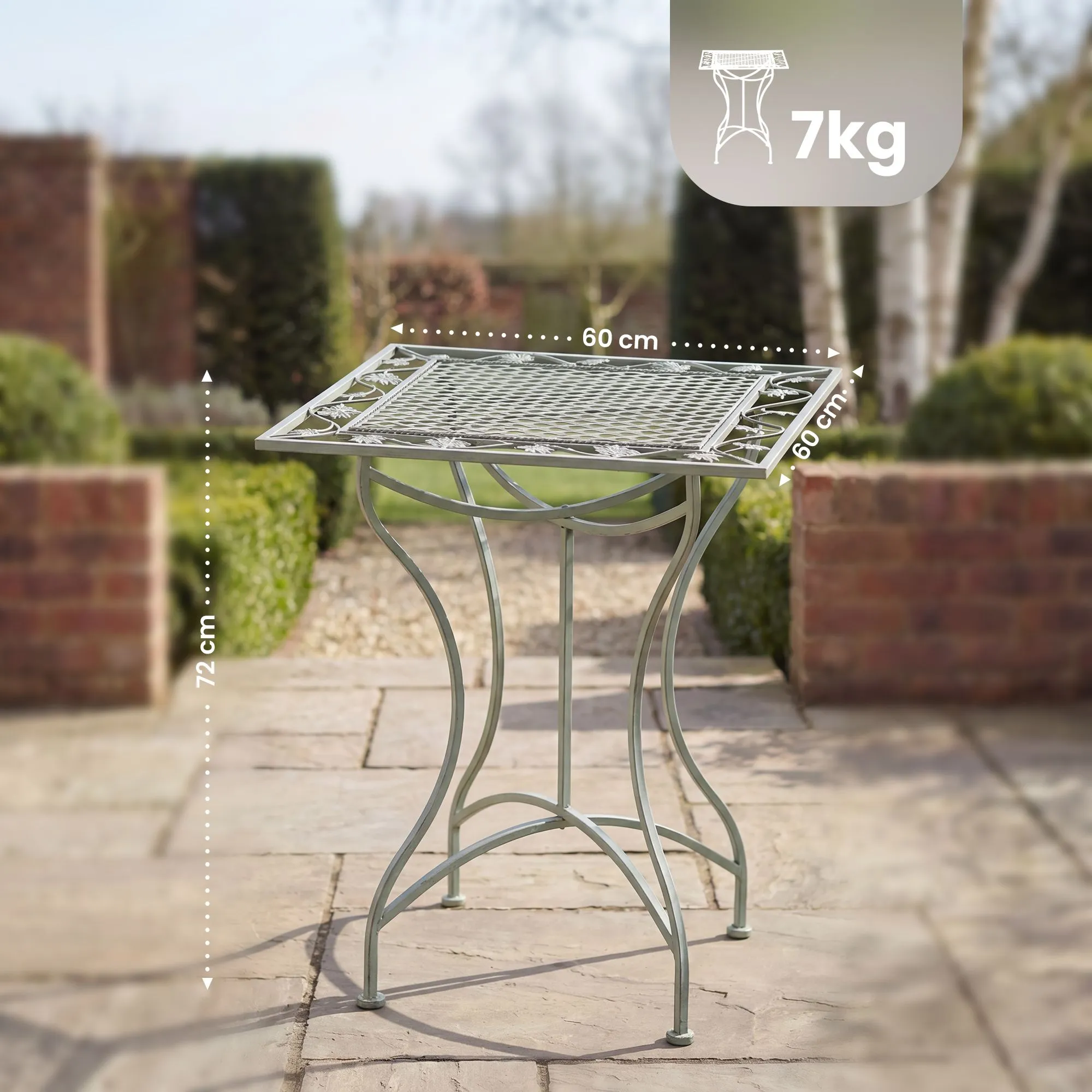 Gartentisch Asina 60x60x72 cm antik-grün