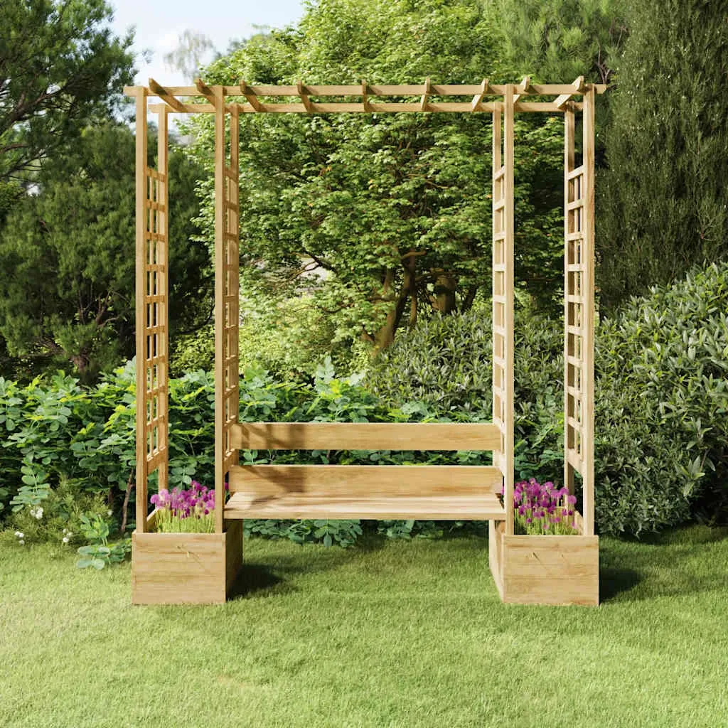 Pergola aus massivem Kiefernholz grün imprägniert 230x60x198 cm