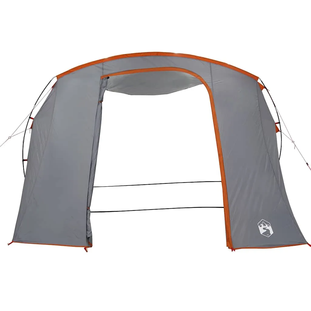 Autozelt 335x352x217 cm Grau und Orange wasserdicht mit Tragetasche