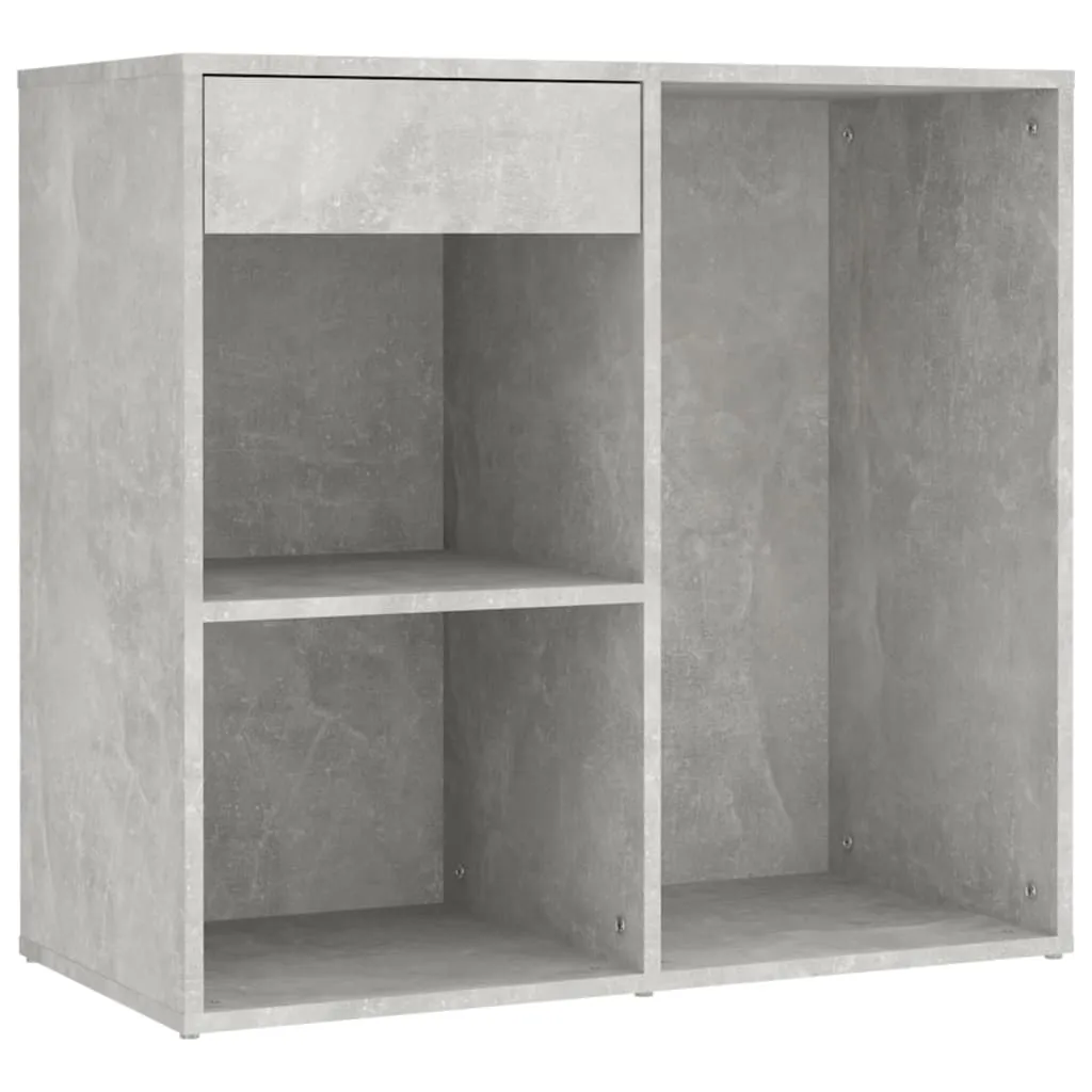 LED-Schminktisch Betongrau 60x40x140 cm mit 2 Schränken aus Holzwerkstoff