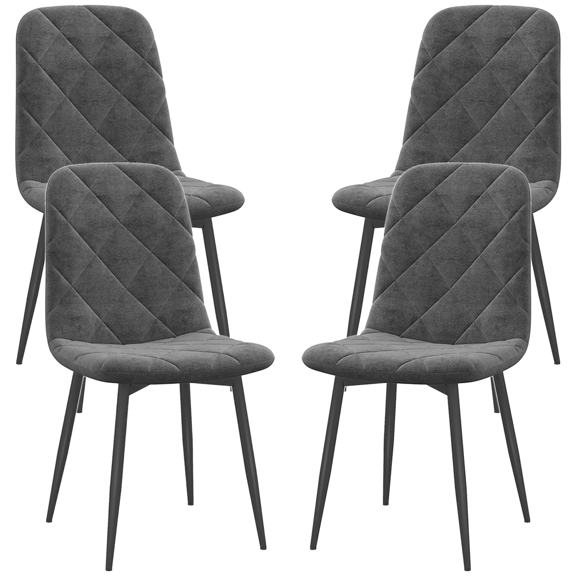 Esszimmerstuhl Set 4-teilig Grau 45B x 54T x 87H cm