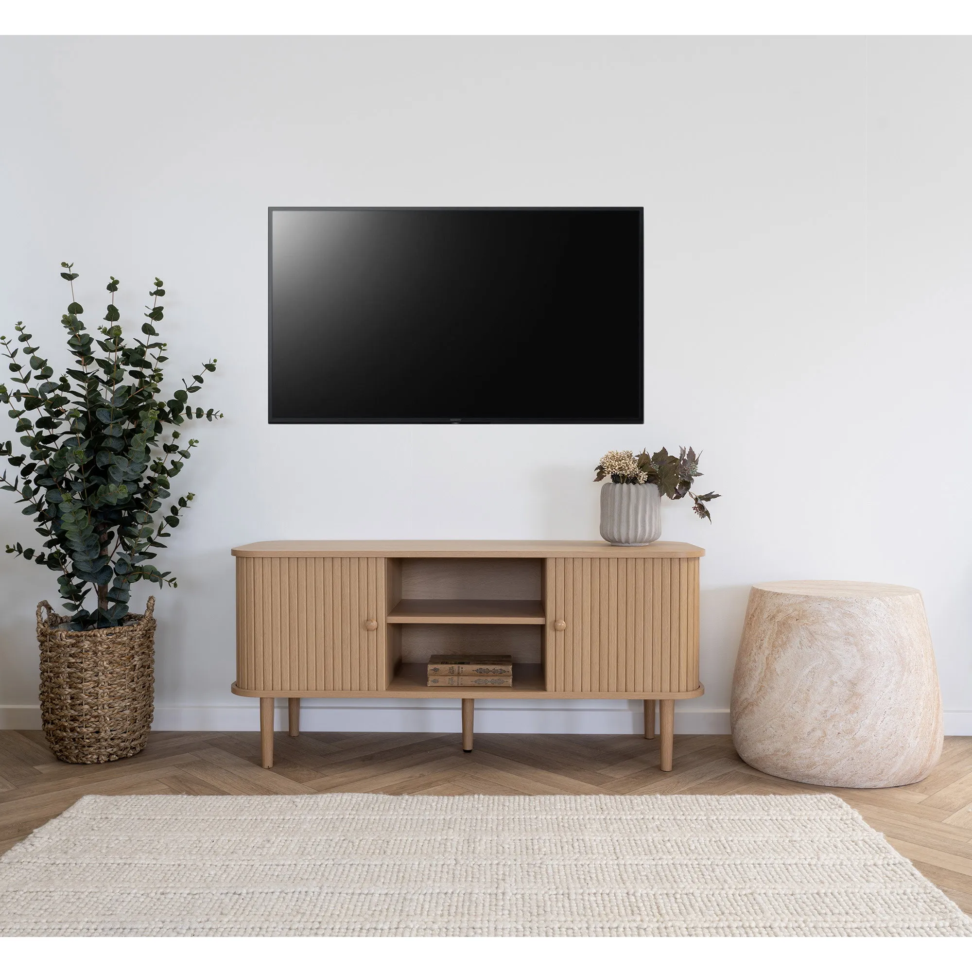 tinkaro Nikko TV-Board 2 Türen 113x40x52 cm Natur