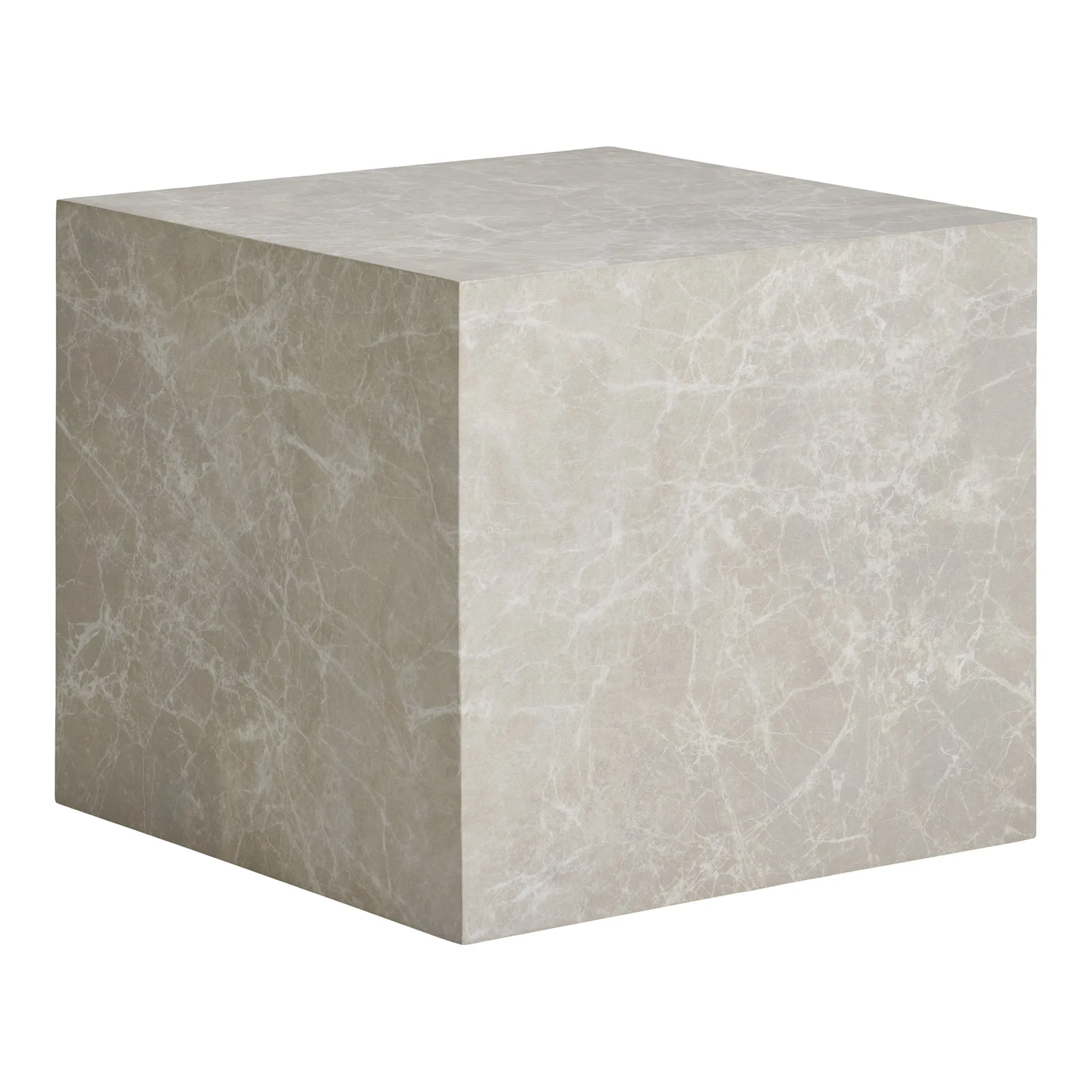 tinkaro Couchtisch-Set 2-teilig Marmor-Optik 40/50 x 40/50 x 36/40 cm Beige