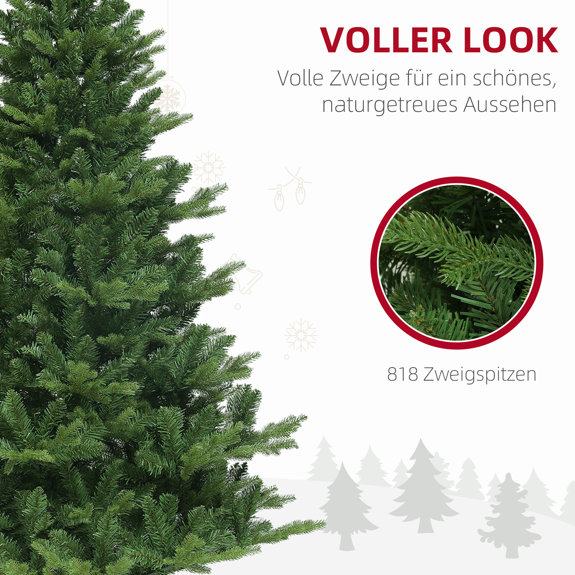 Weihnachtsbaum, Kunsttanne, naturgetreu, breit & üppig, 180 x Φ105 cm, Grün