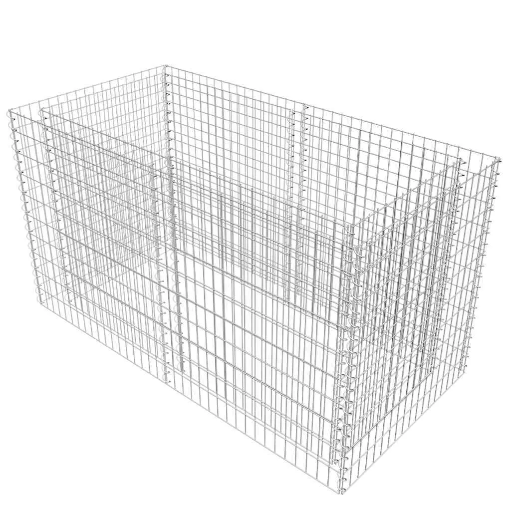 Gabionen-Hochbeet 180 x 90 x 100 cm in Silber