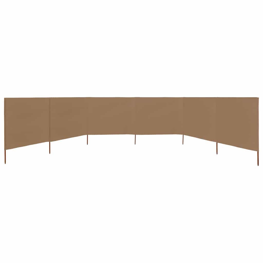 6-teiliger faltbarer Windschutz 800x80 cm in Taupe