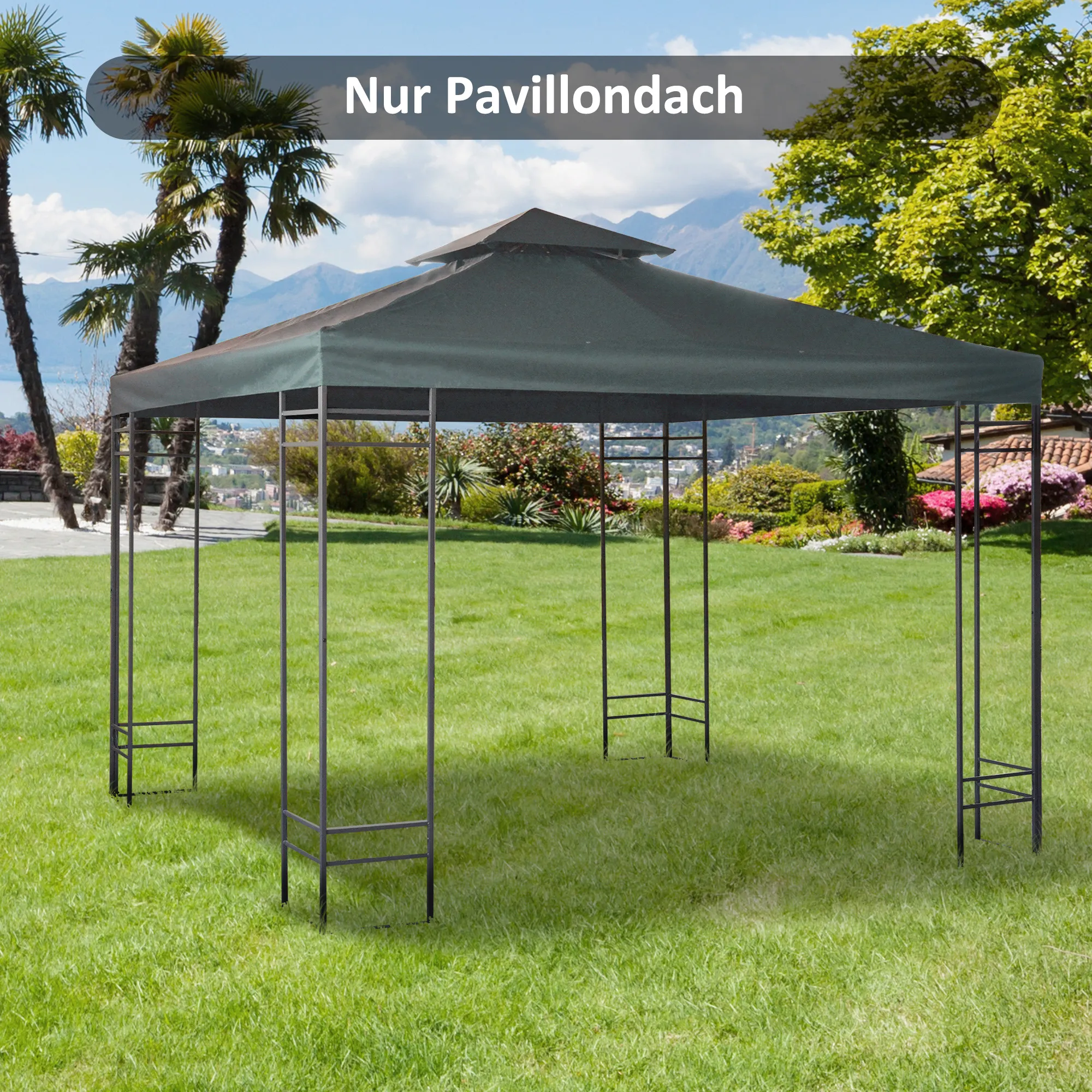 Pavillon Ersatzdach 3x3 m Kohlegrau