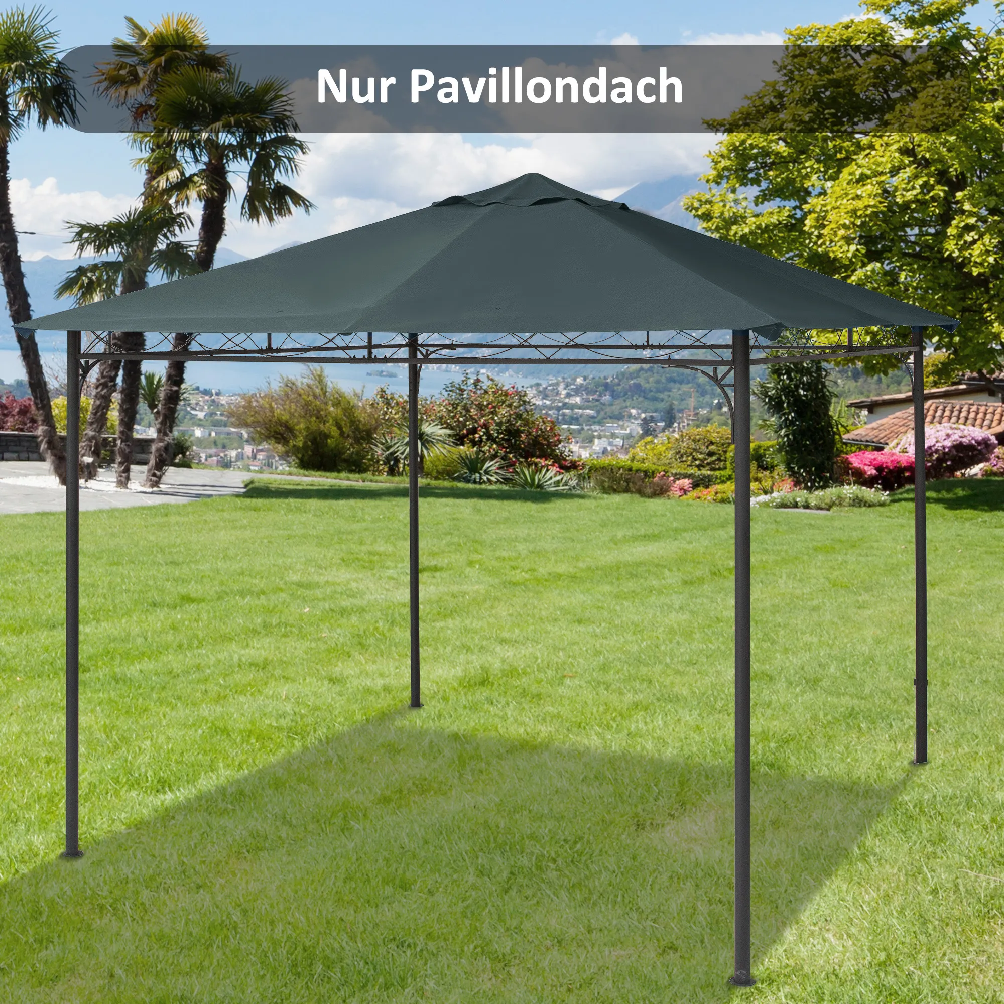 Pavillon Ersatzdach 295-300 cm Dunkelgrau