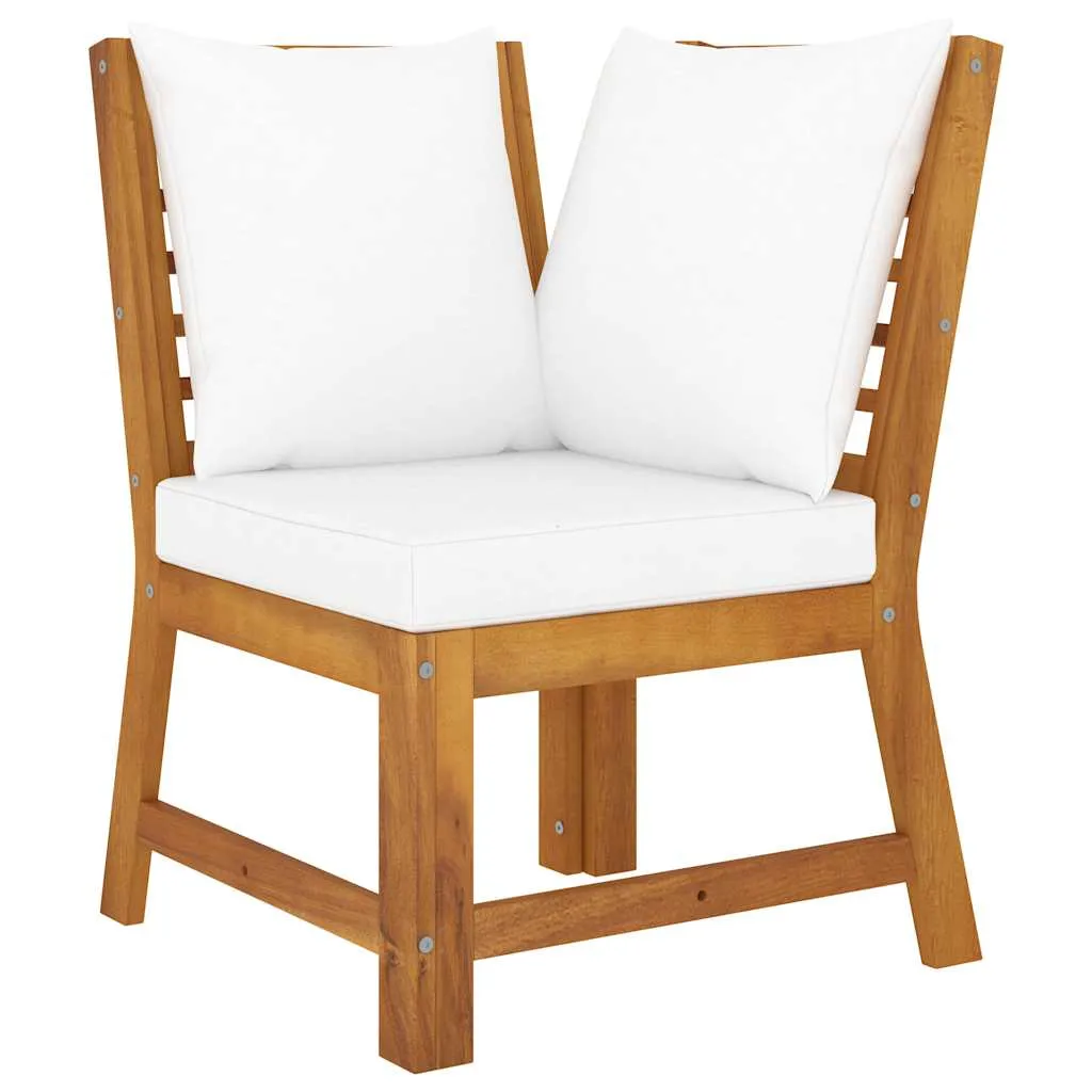 Sofa-Eckelement aus Echtholz 60,5x60,5x81 cm Cremeweiß