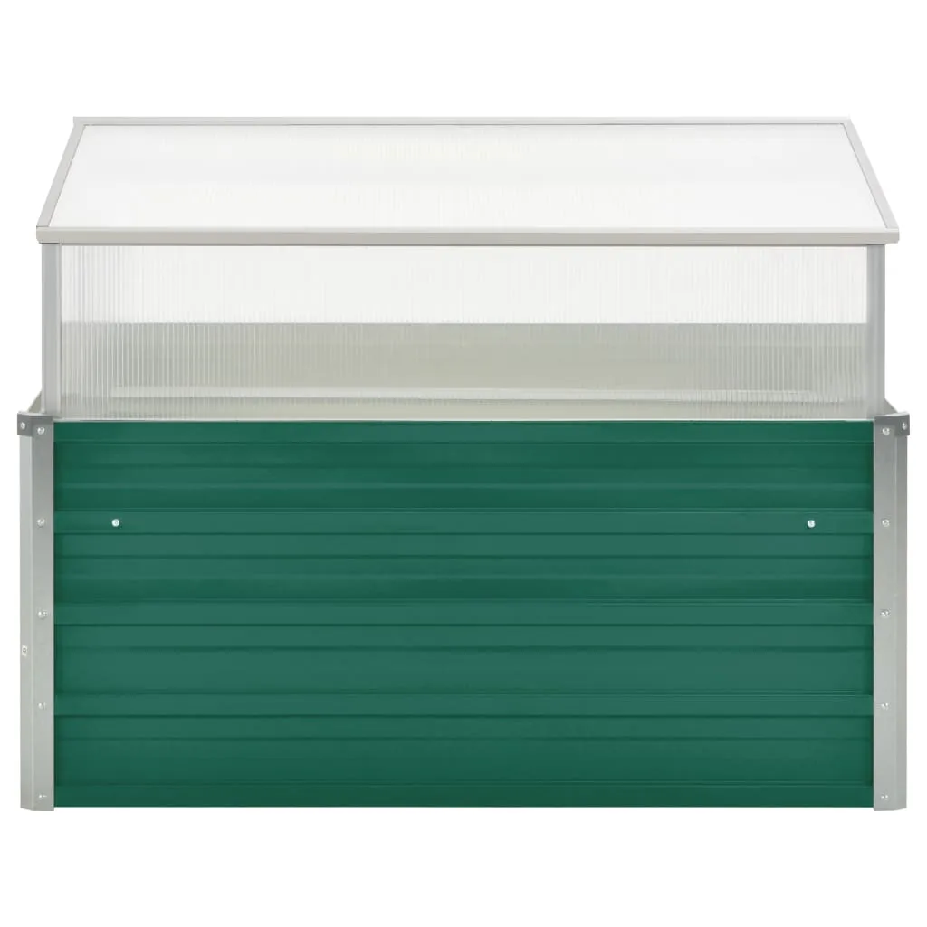 Gartenhaus Gewächshaus 100x100x77 cm Grün mit Aluminiumrahmen und verzinktem Stahl