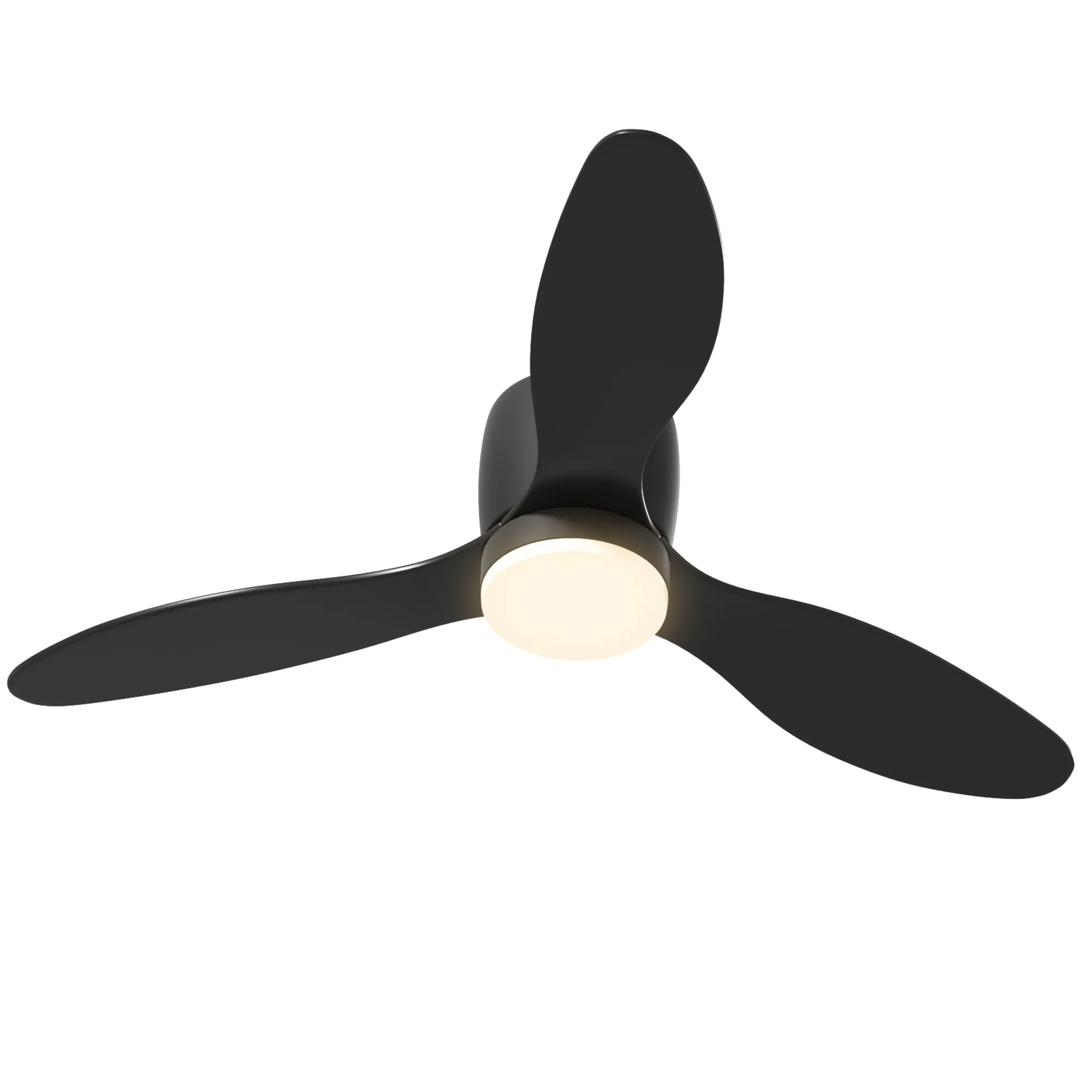 Deckenventilator mit Licht Ø115 cm Schwarz