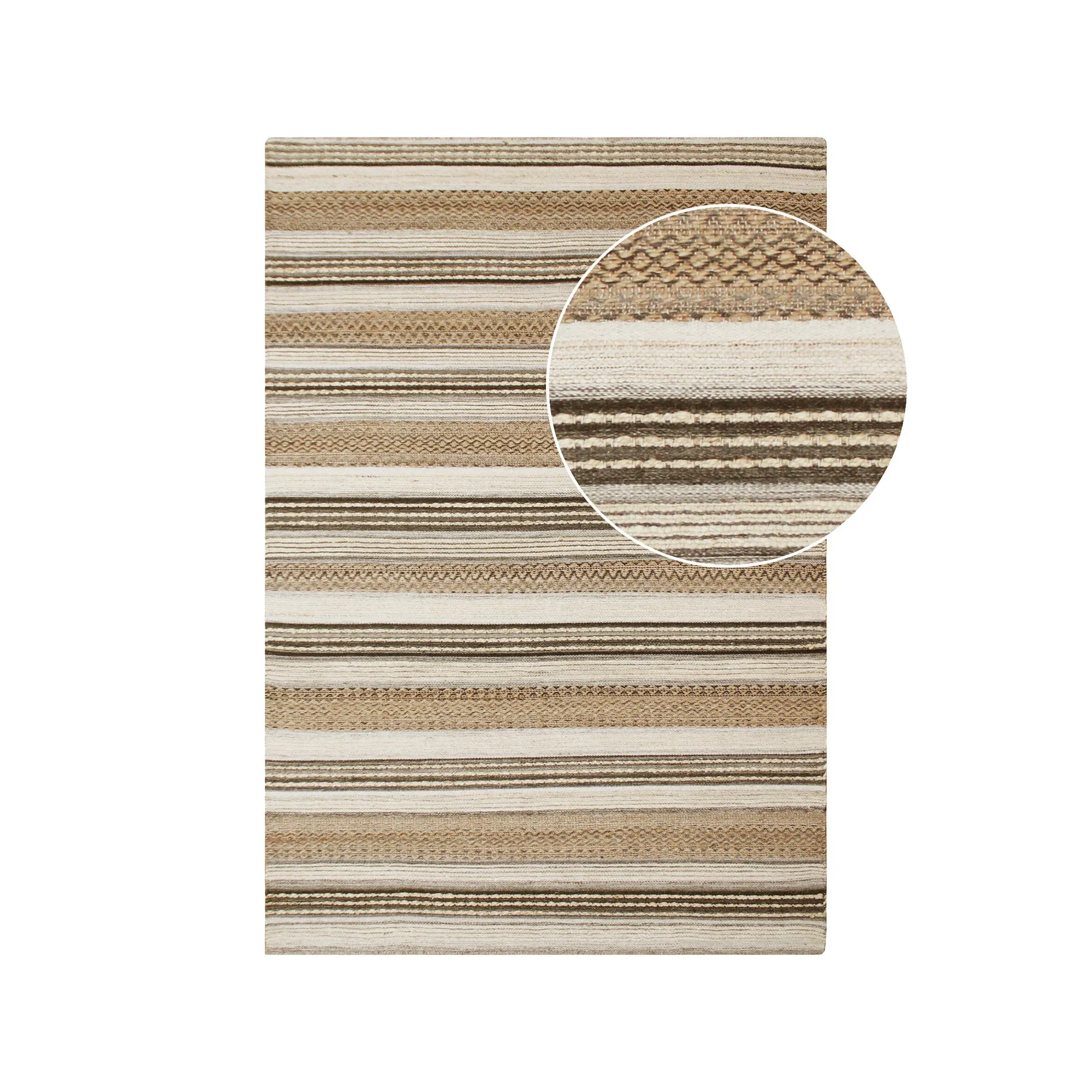 tinkaro Teppich Morena 60% Jute, 40% Wolle Natur / Grau